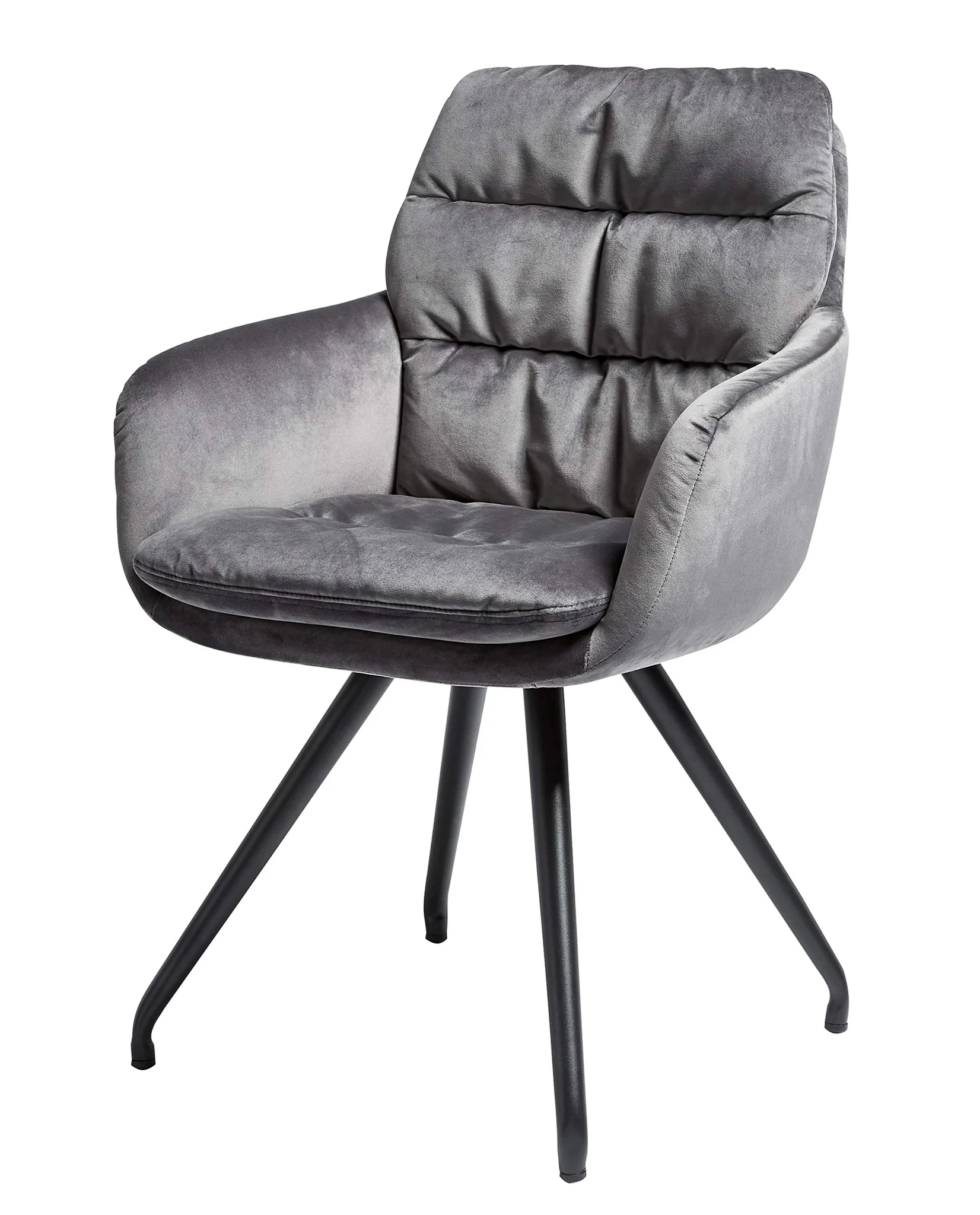 Modern Velvet Accent Chair with Black Metal Legs