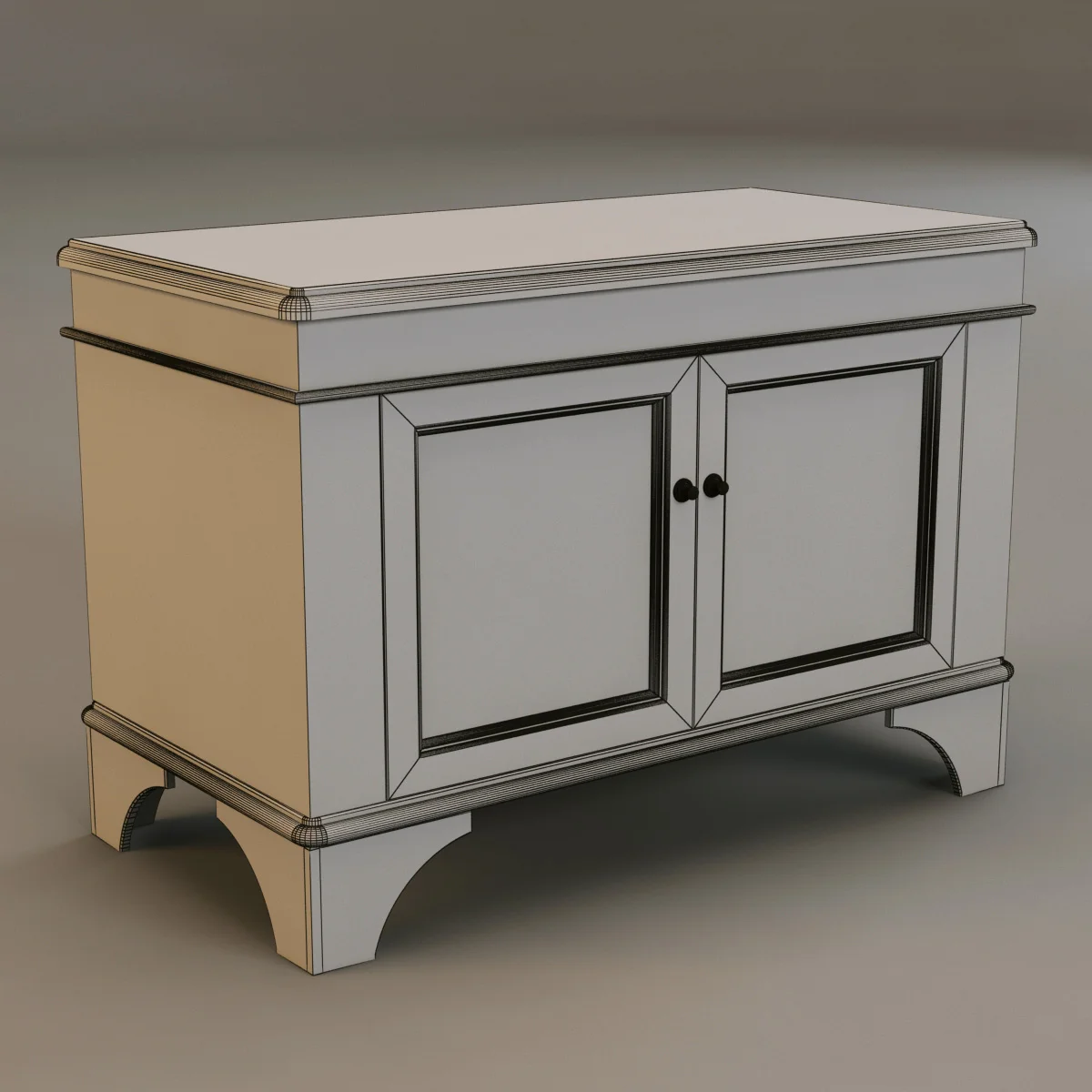 Laura Ashley Bedstand, 3D model preview 4