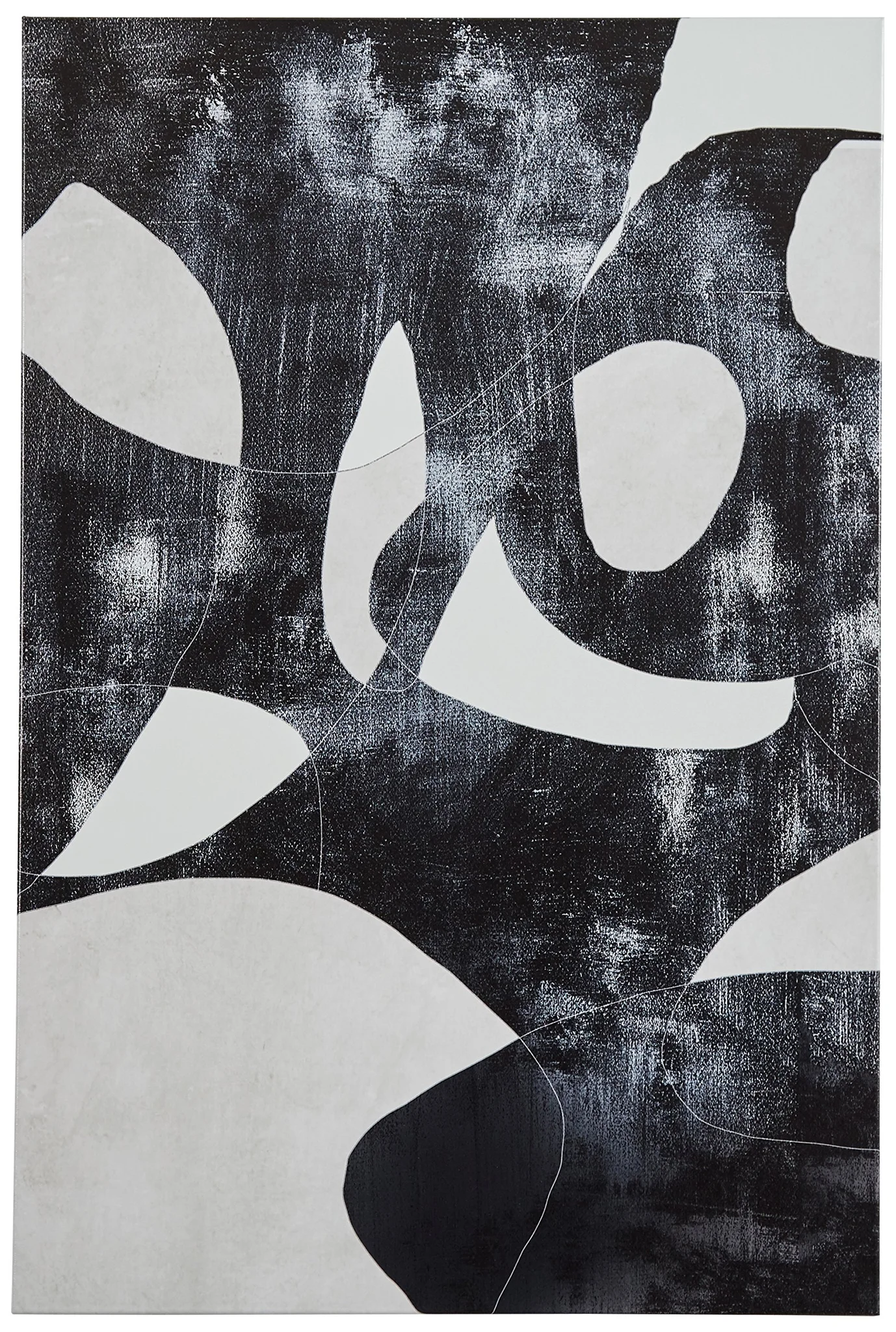 Black and White Abstract Canvas Wall Art Print
