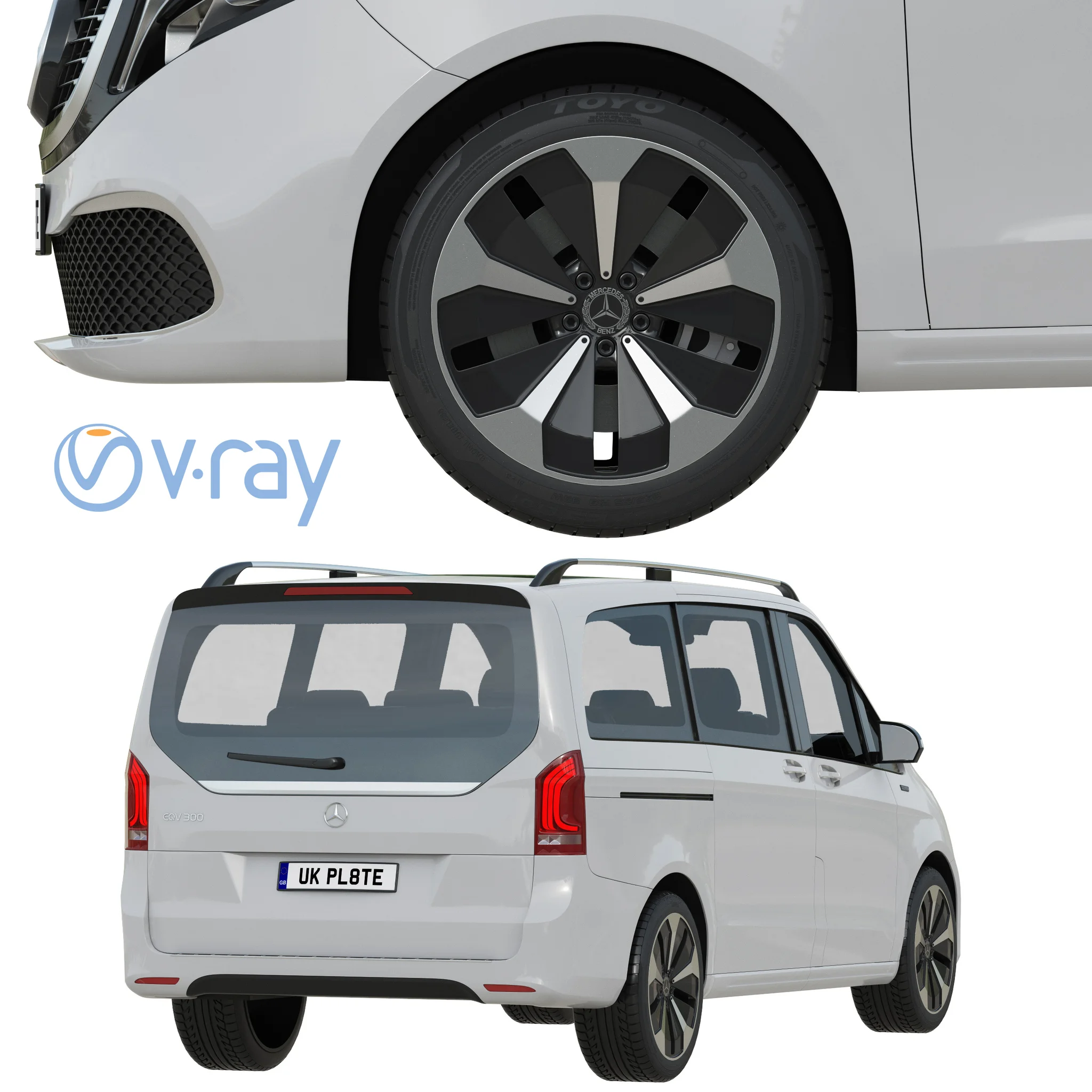 Mercedes Benz EQV, 3D model preview 4