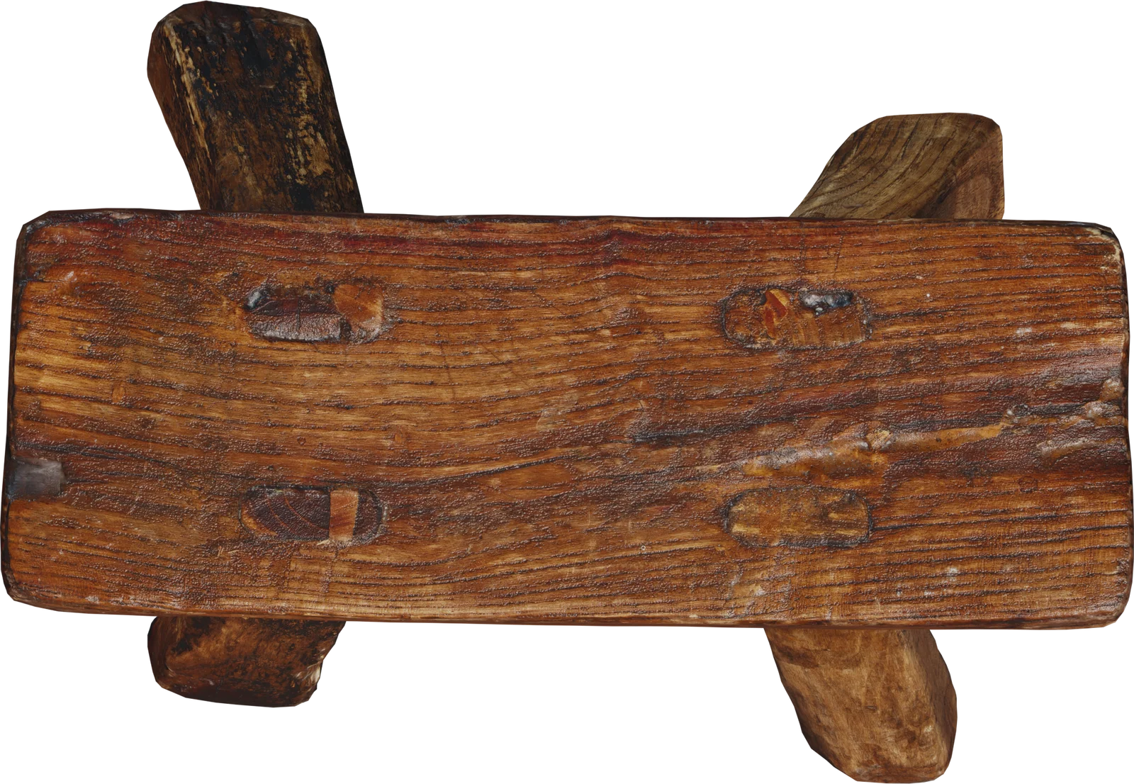 Rustic Wooden Stool, 3D model preview 4