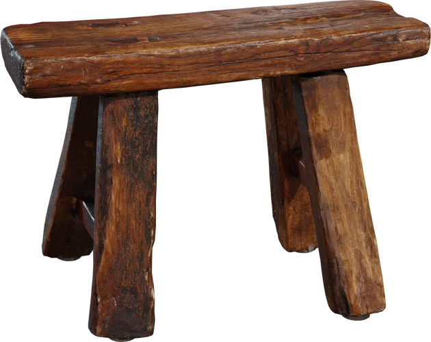 Rustic Wooden Stool, 3D model preview 5