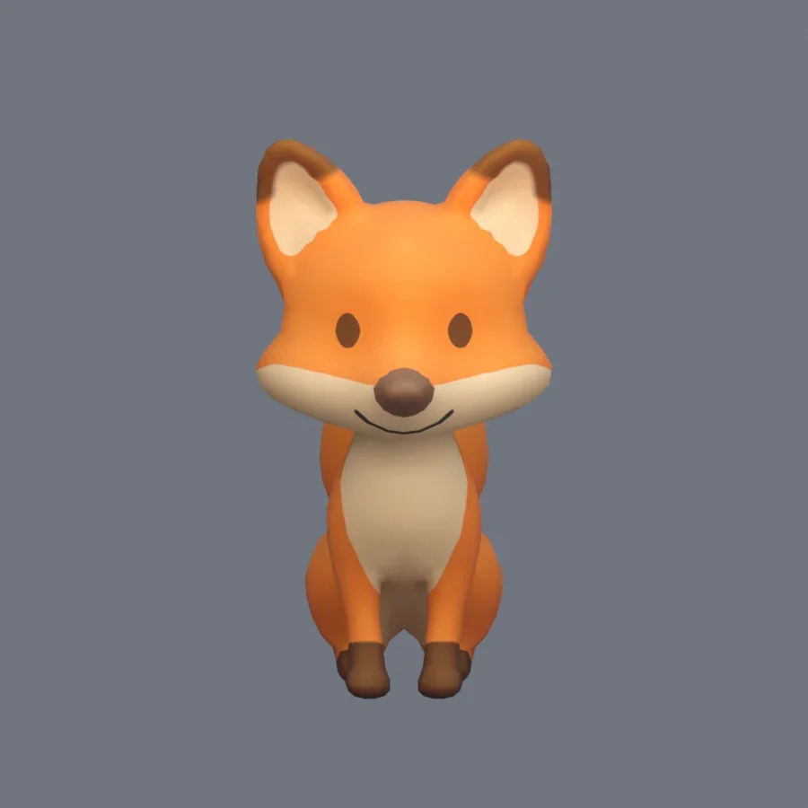 Stylized Animal Fox, 3D model preview 1
