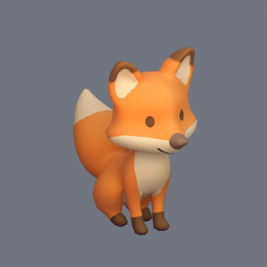 Stylized Animal Fox, 3D model preview 2
