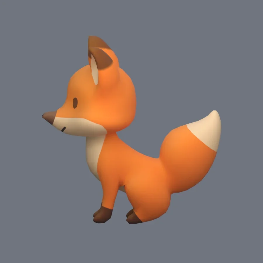 Stylized Animal Fox, 3D model preview 3