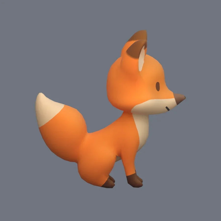 Stylized Animal Fox, 3D model preview 5
