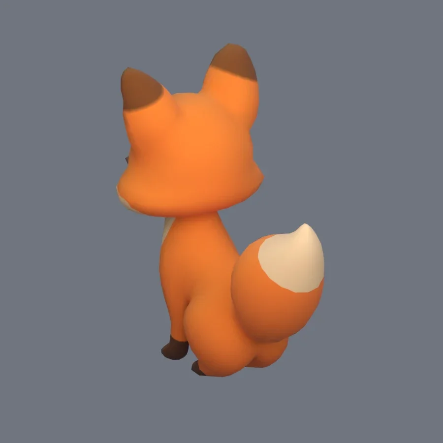 Stylized Animal Fox, 3D model preview 6