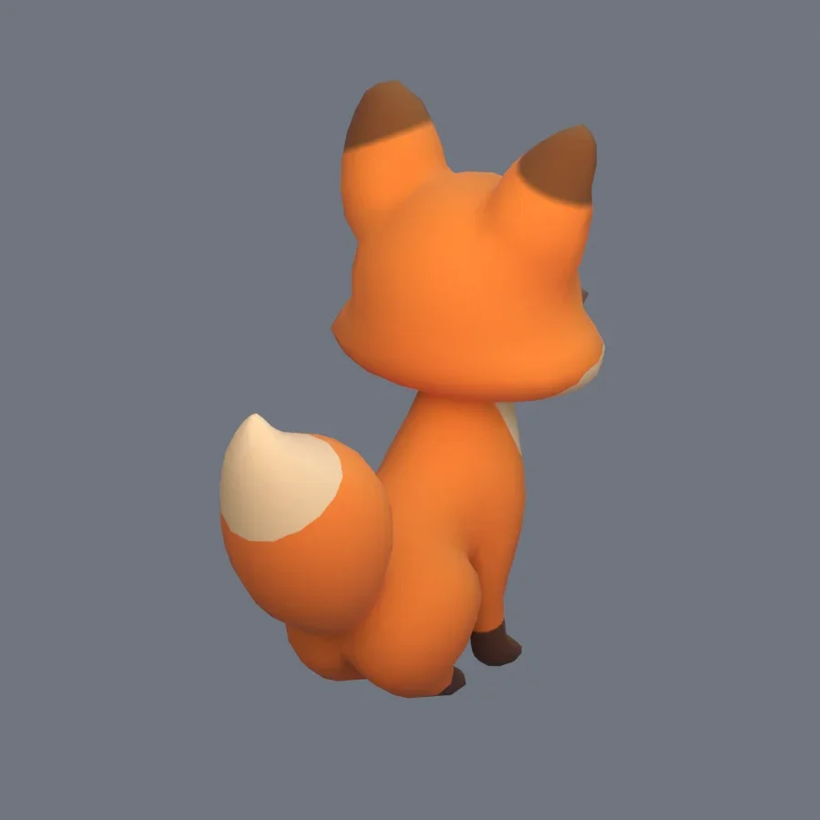 Stylized Animal Fox, 3D model preview 7