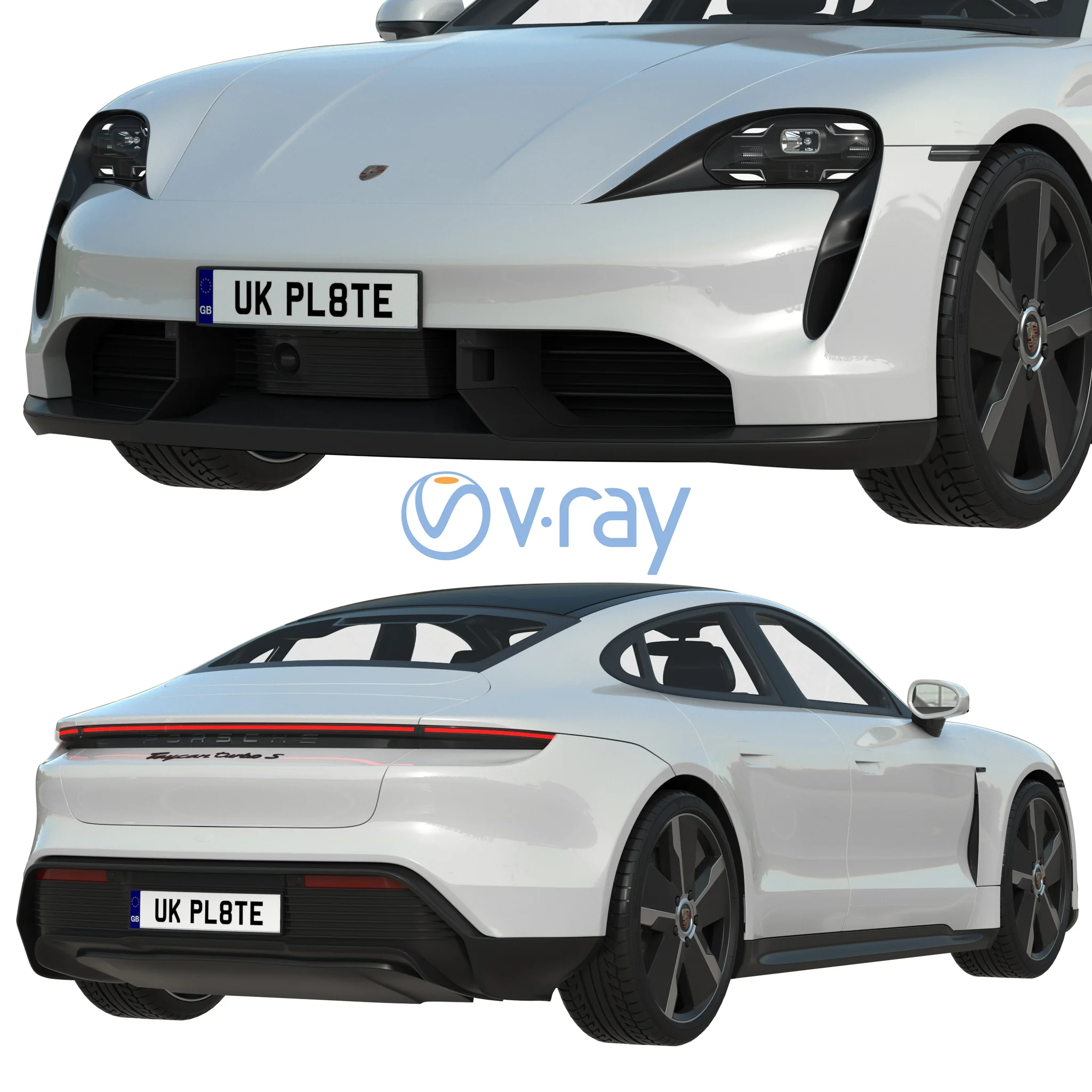Porsche Taycan, 3D model preview 6