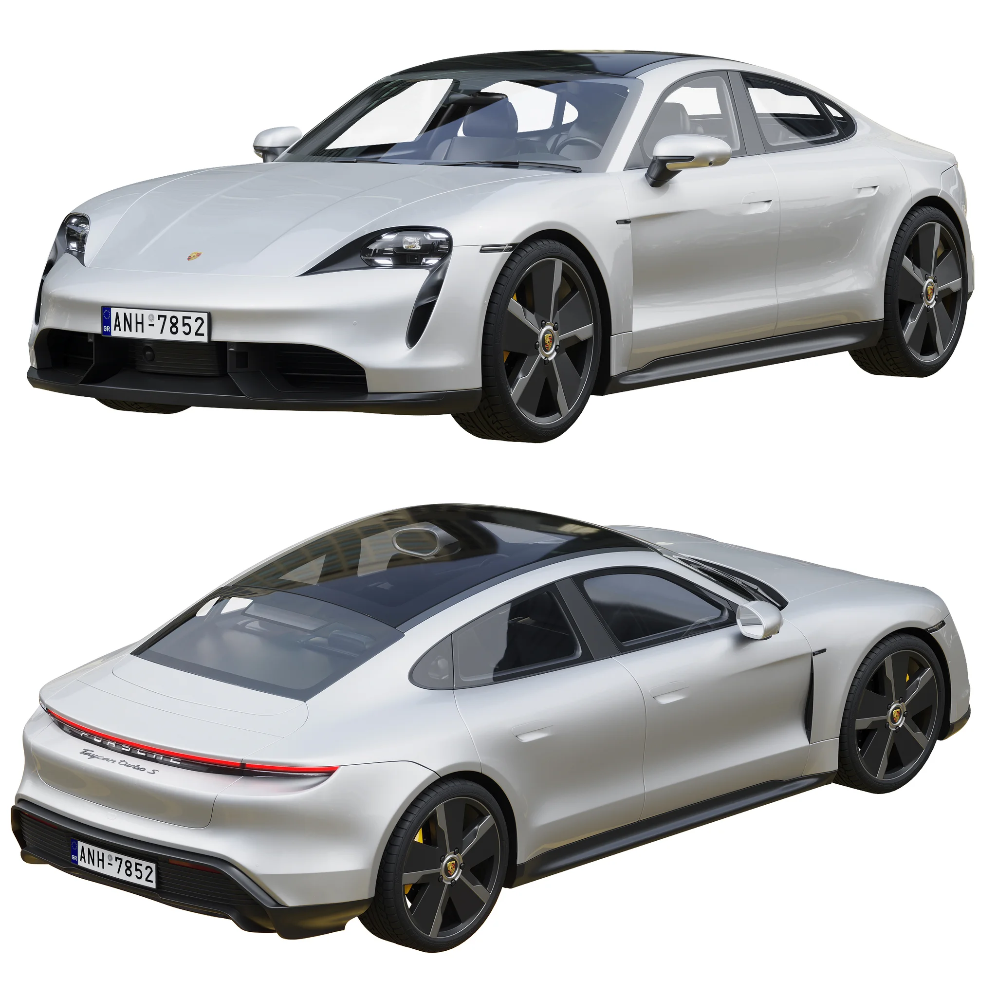 Porsche Taycan, 3D model preview 8