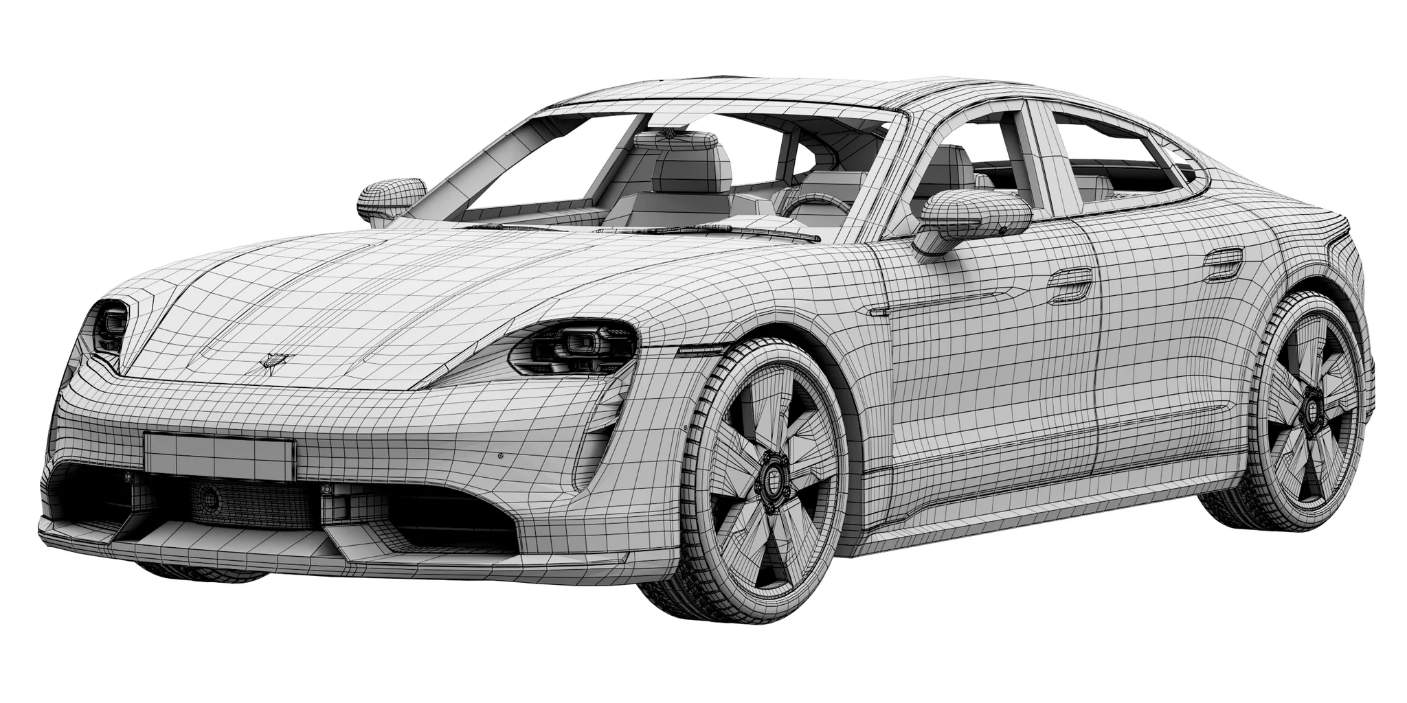 Porsche Taycan, 3D model preview 13