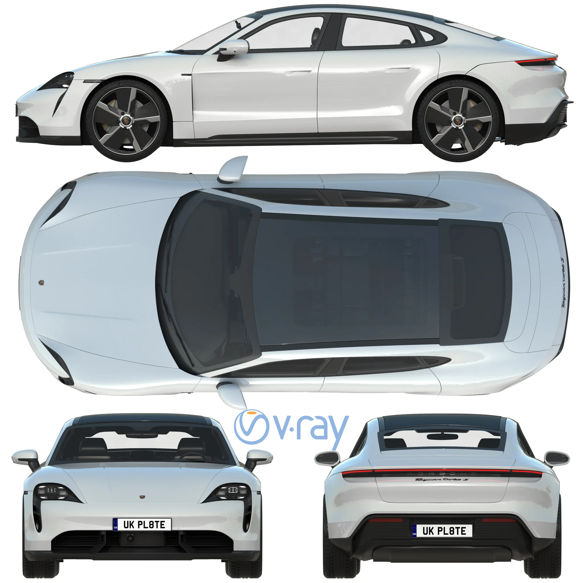 Porsche Taycan, 3D model preview 33