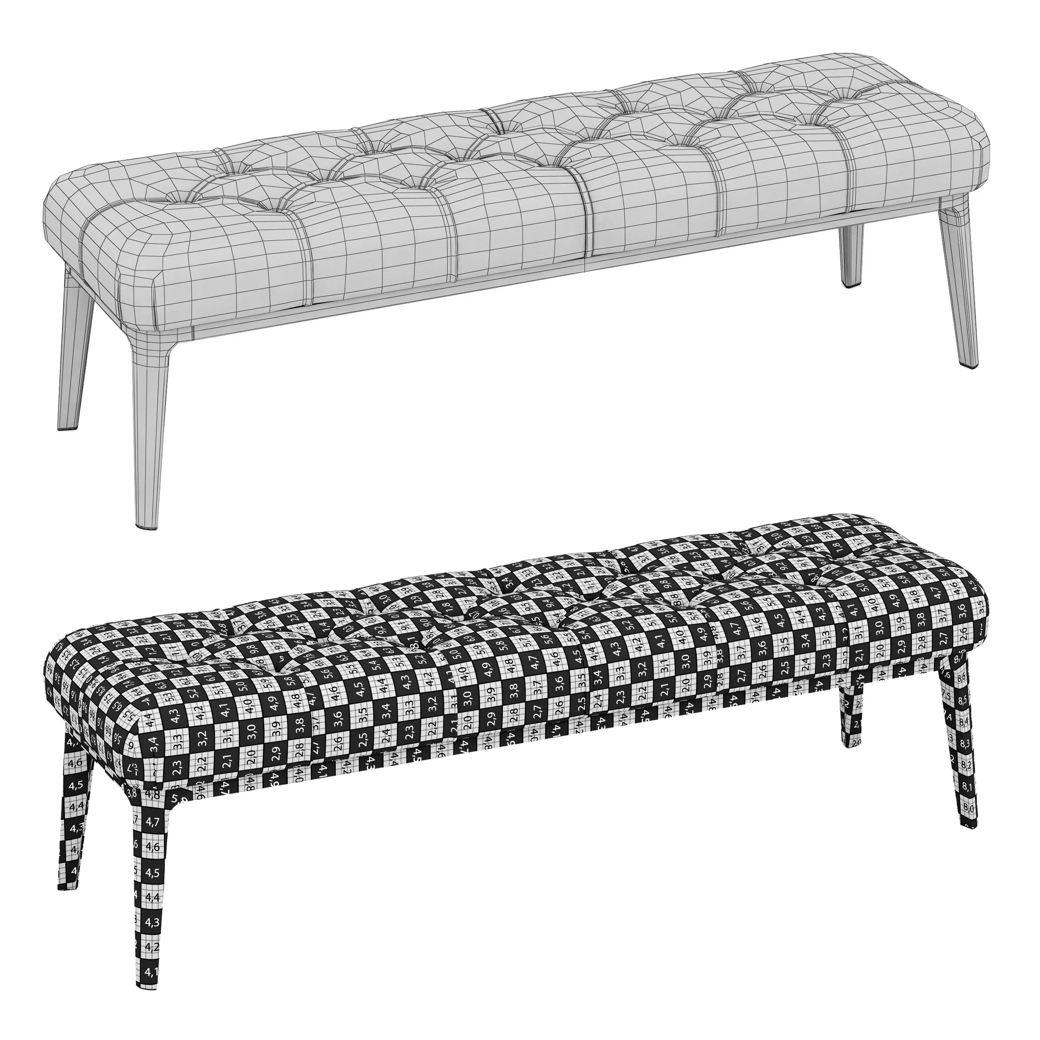Poltrona Frau Glenn Bench — 3D model preview 10