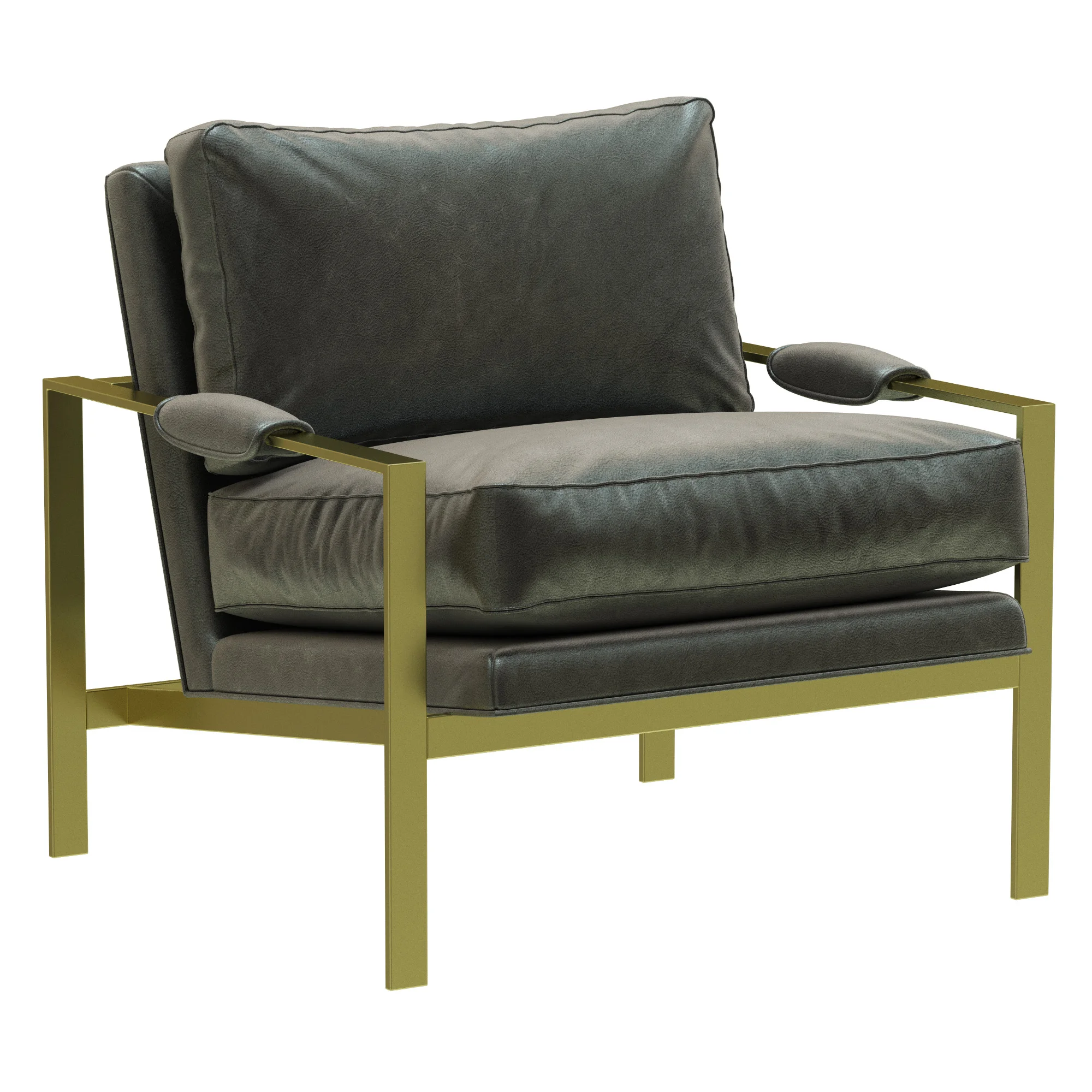 Crate And Barrel Milo Baughman Leather Chair — 3D model preview 1