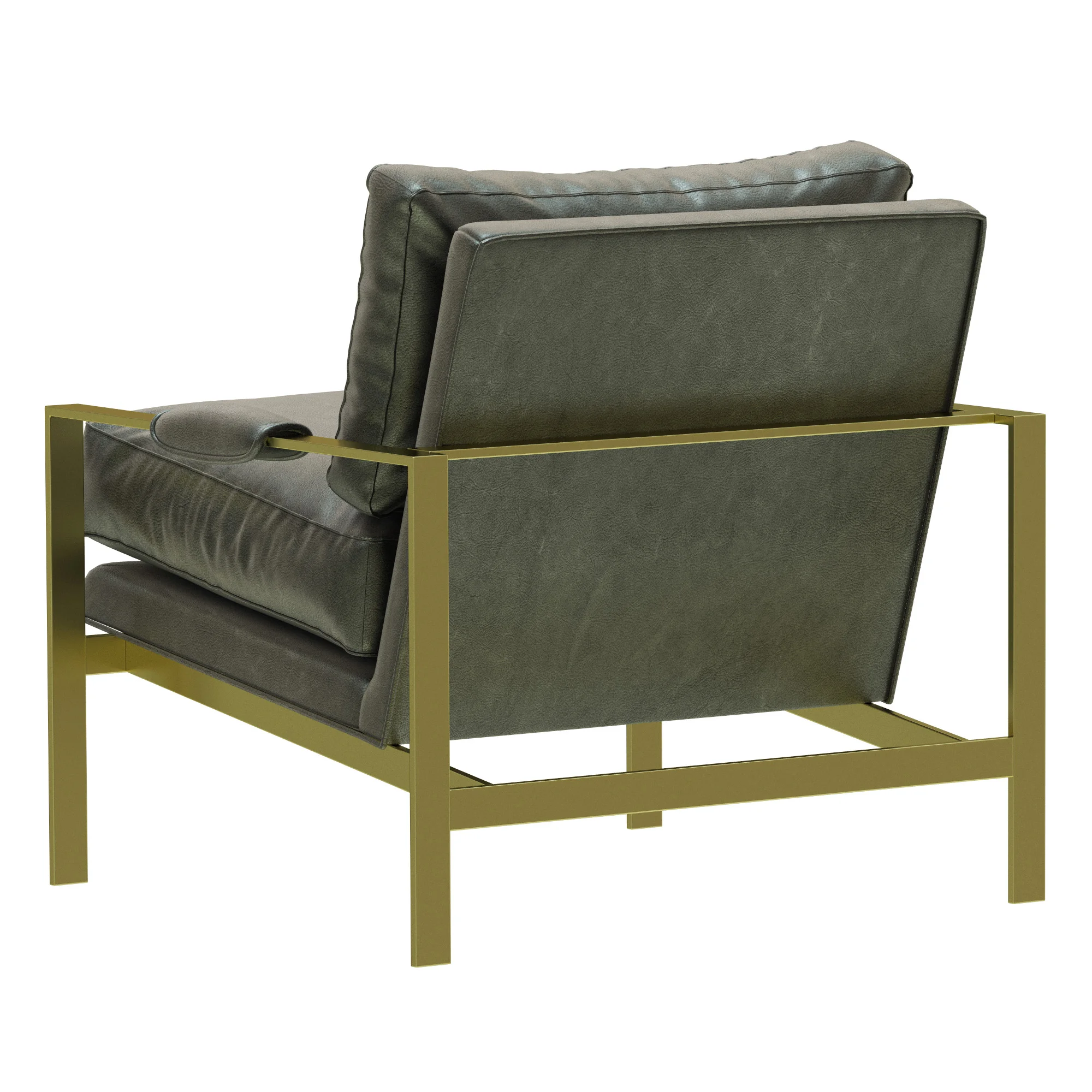 Crate And Barrel Milo Baughman Leather Chair — 3D model preview 4