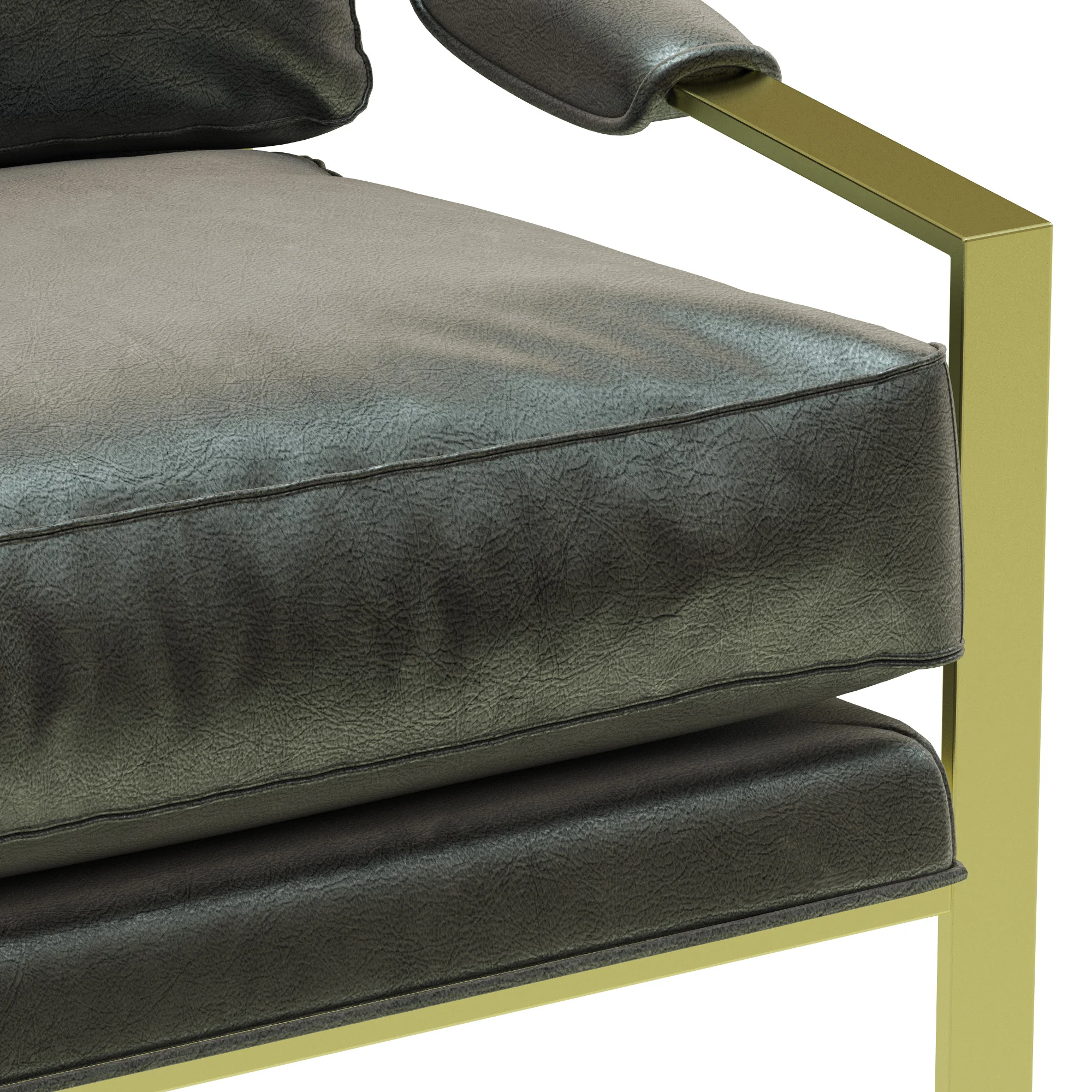 Crate And Barrel Milo Baughman Leather Chair — 3D model preview 5