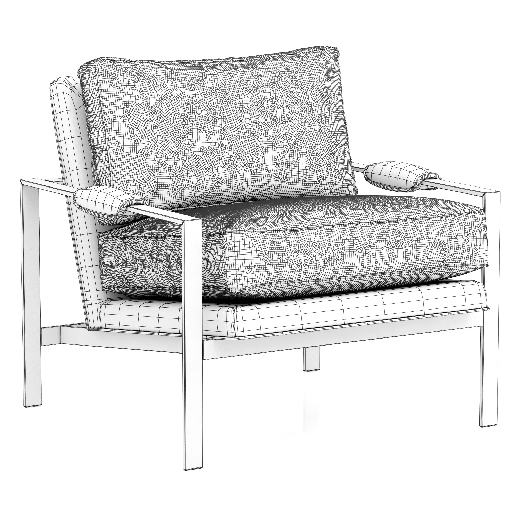 Crate And Barrel Milo Baughman Leather Chair — 3D model preview 7