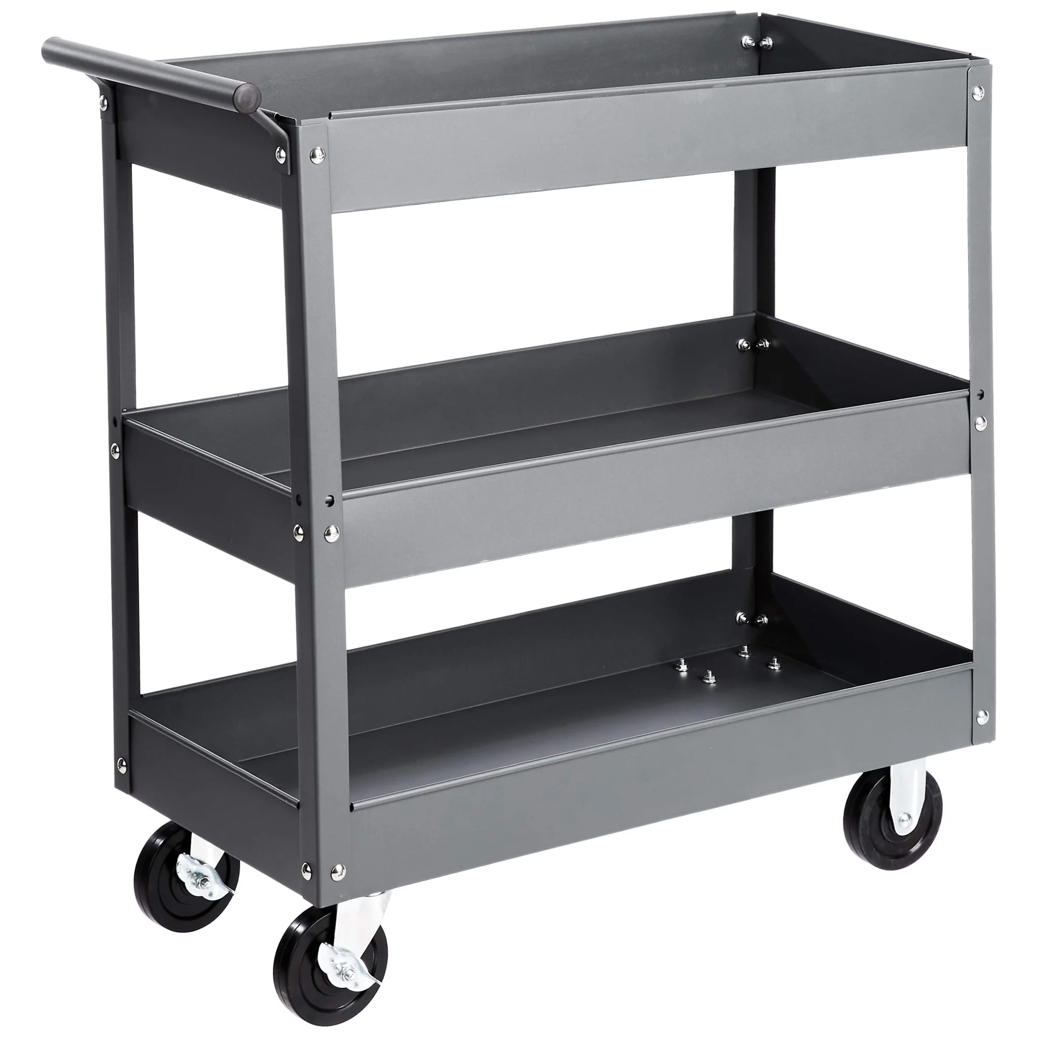 Steel 3-Shelf Utility Cart with Casters