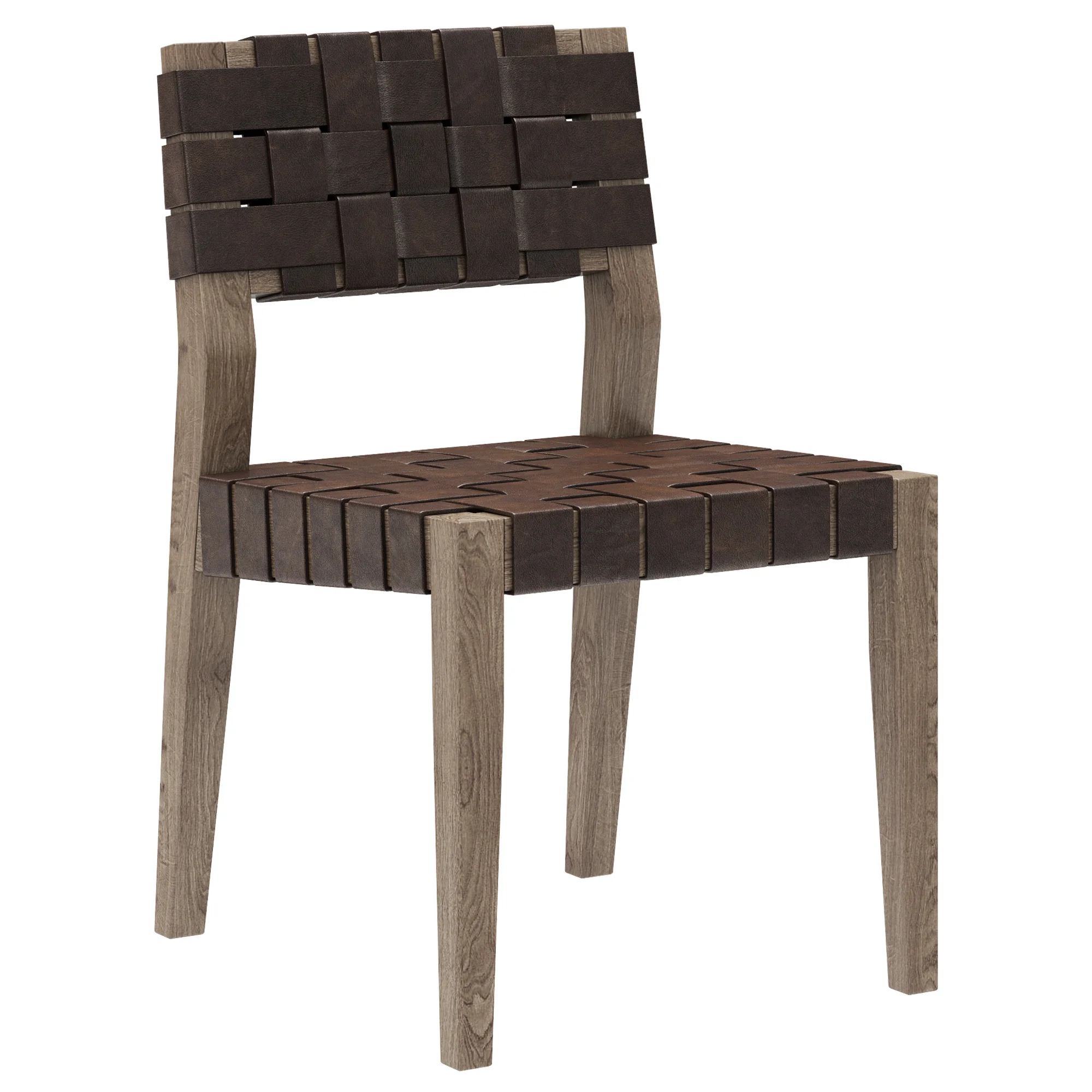 Restoration Hardware Vero Leather Side Chair — 3D model preview 1