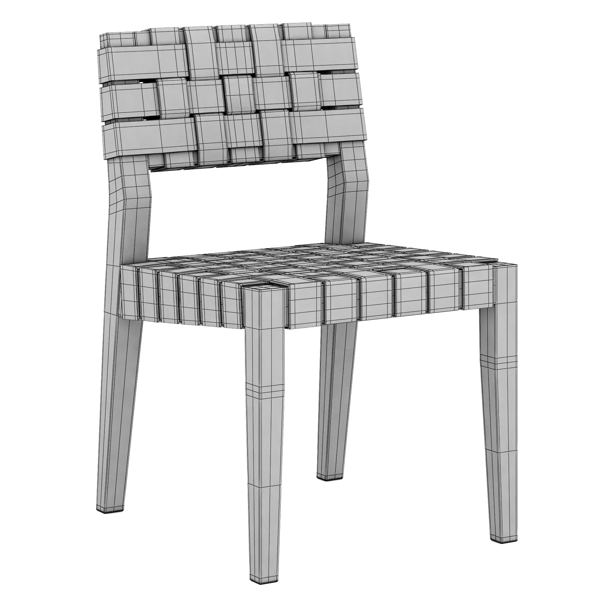 Restoration Hardware Vero Leather Side Chair — 3D model preview 7