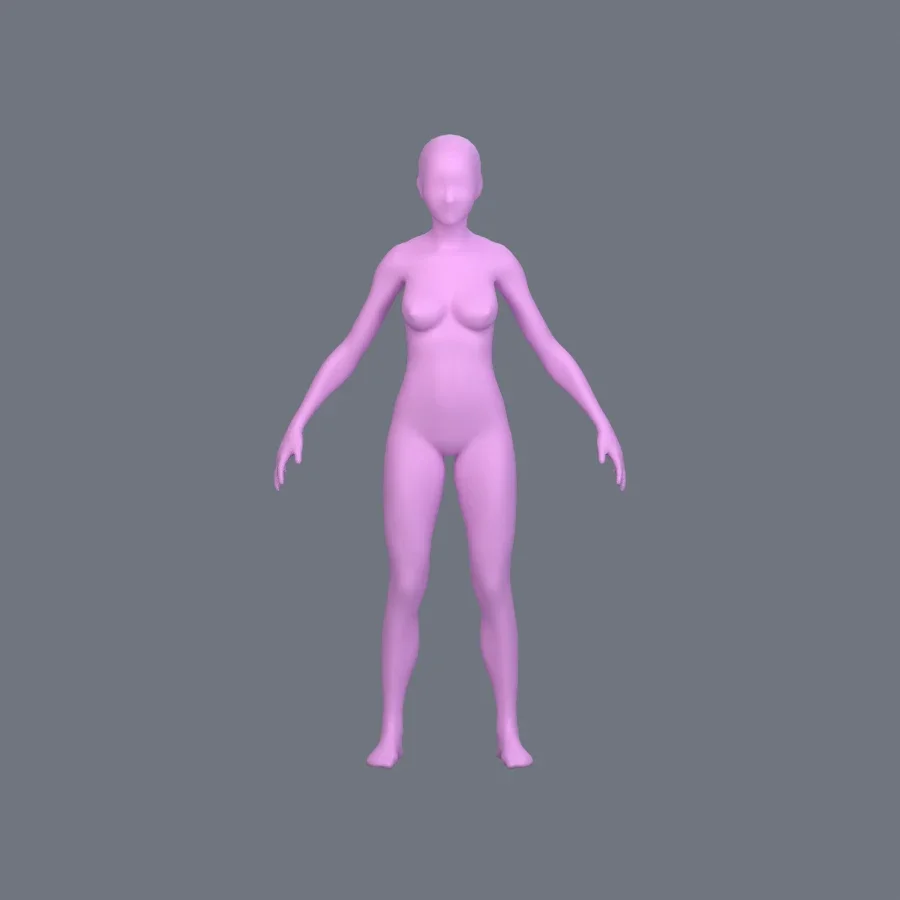 Basemesh Female Teenager, 3D model preview 1