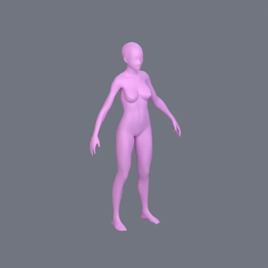 Basemesh Female Teenager, 3D model preview 2
