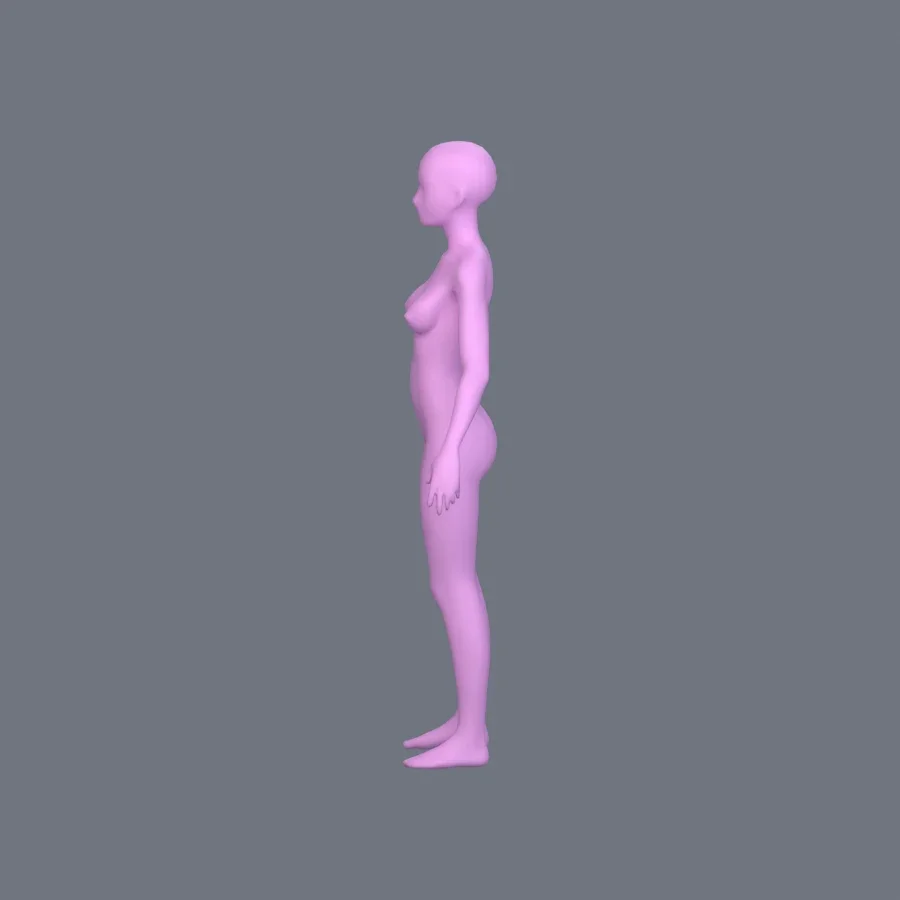Basemesh Female Teenager, 3D model preview 3