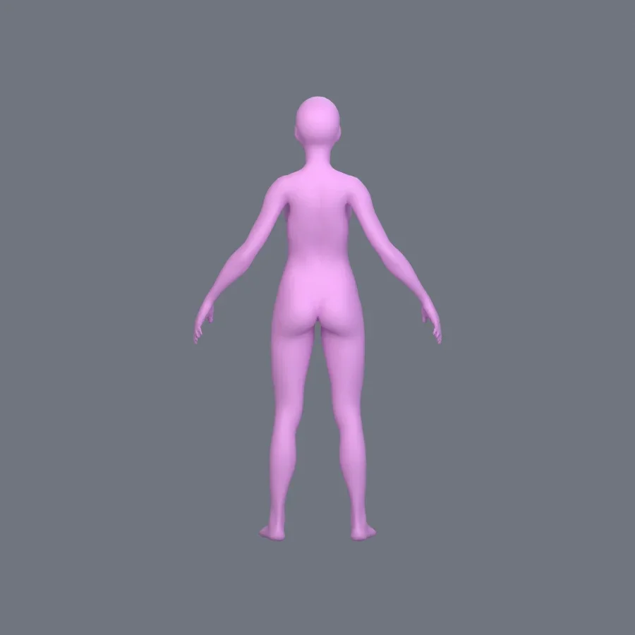 Basemesh Female Teenager, 3D model preview 4