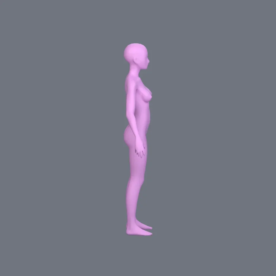 Basemesh Female Teenager, 3D model preview 5