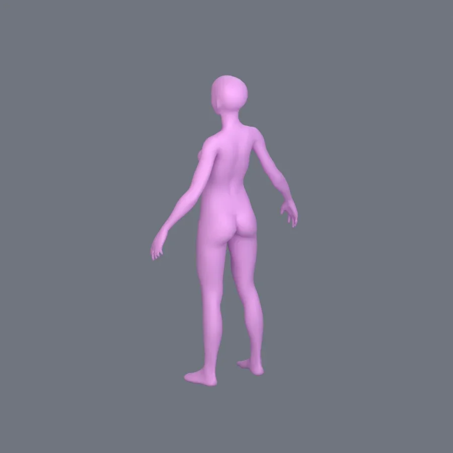Basemesh Female Teenager, 3D model preview 6