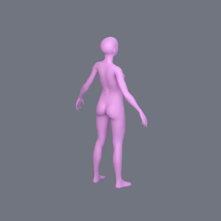 Basemesh Female Teenager, 3D model preview 7