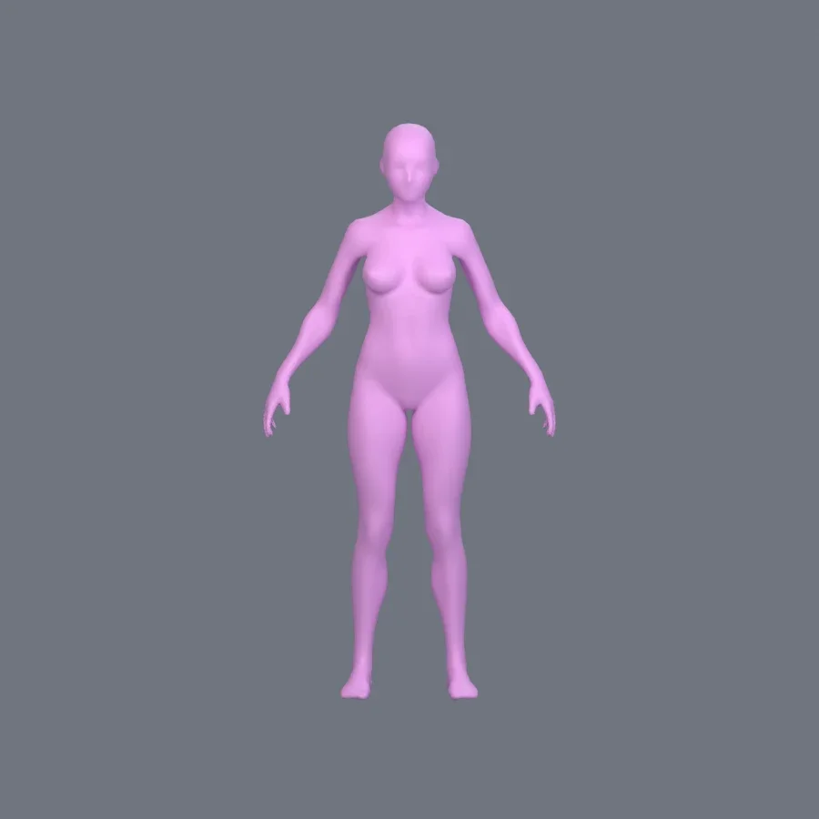 Basemesh Female Adult, 3D model preview 1