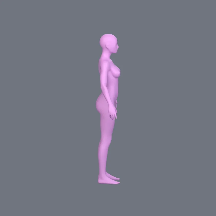 Basemesh Female Adult, 3D model preview 5
