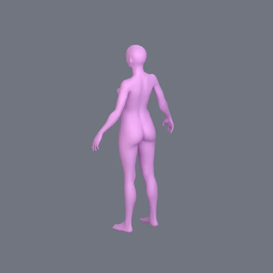 Basemesh Female Adult, 3D model preview 6