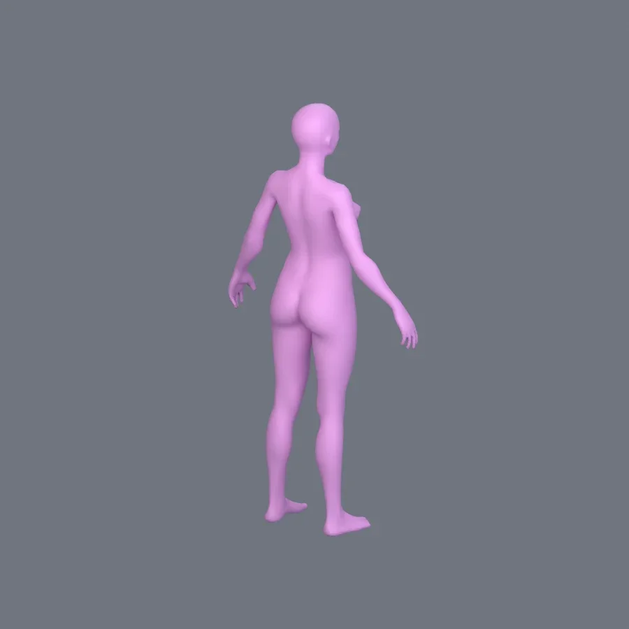 Basemesh Female Adult, 3D model preview 7