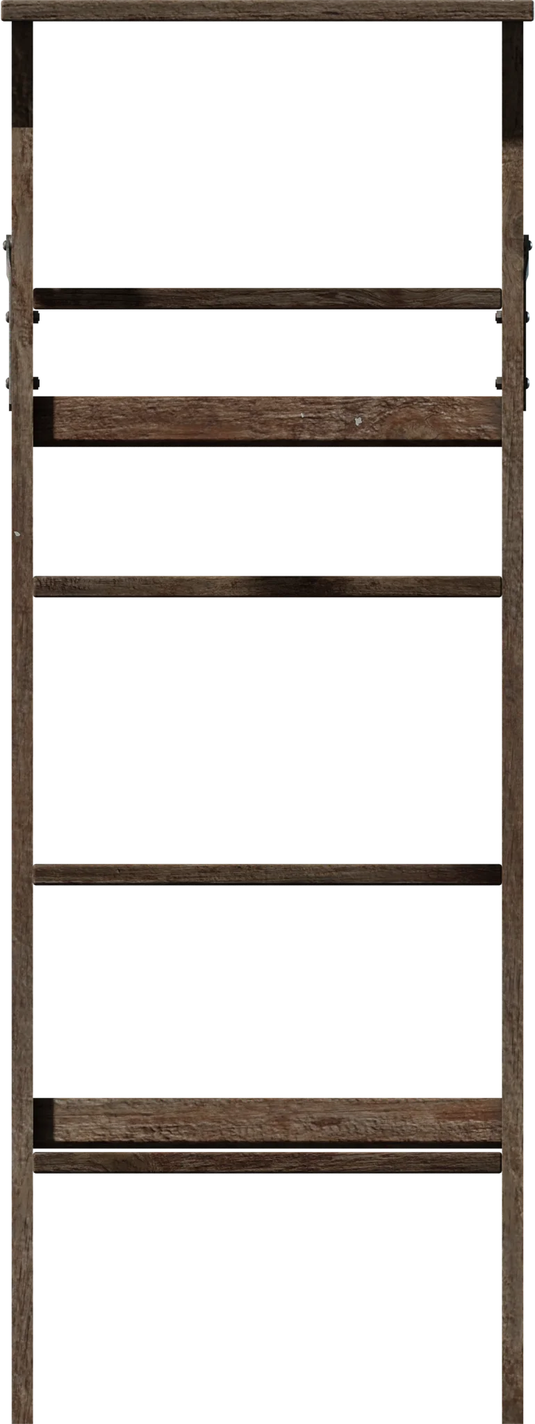 Rustic Wooden Step Ladder, 3D model preview 3