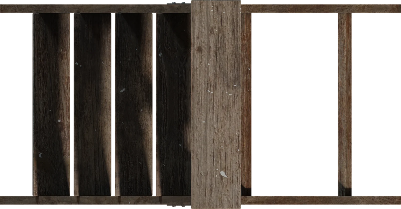 Rustic Wooden Step Ladder, 3D model preview 4