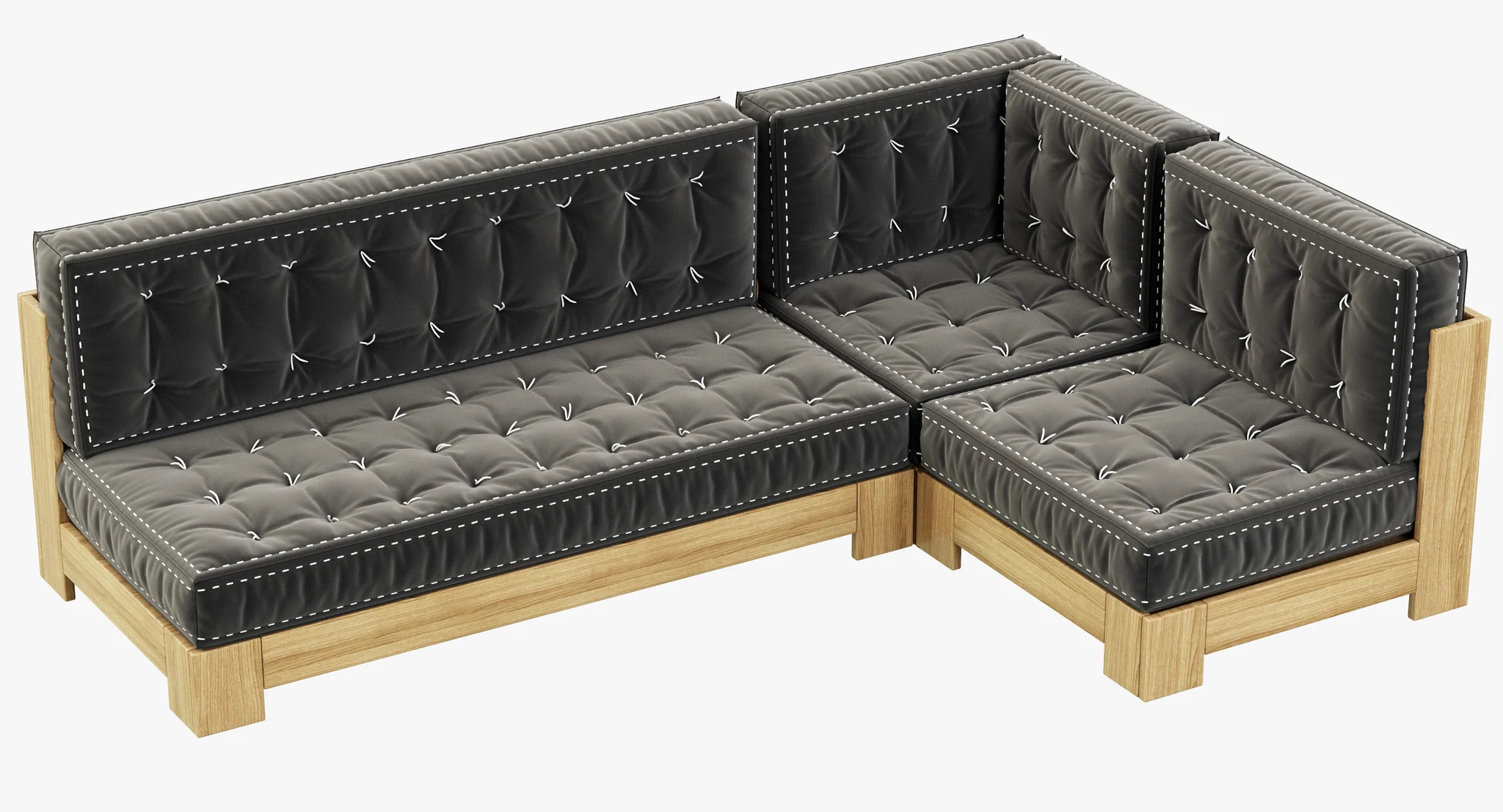 RH Teen Callum L Sectional Set — 3D model preview 1