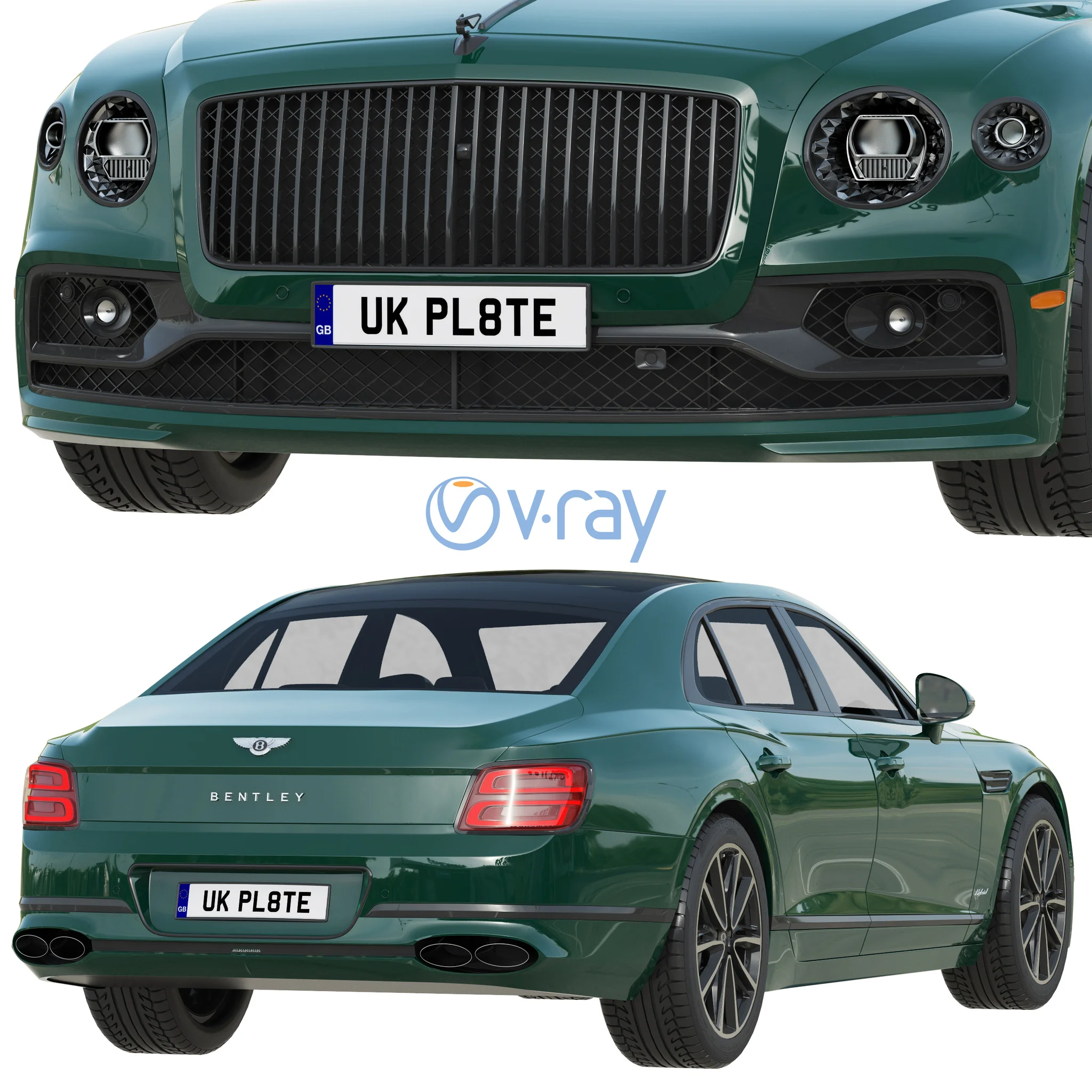 Bentley Flying Spur Hybrid, 3D model preview 5