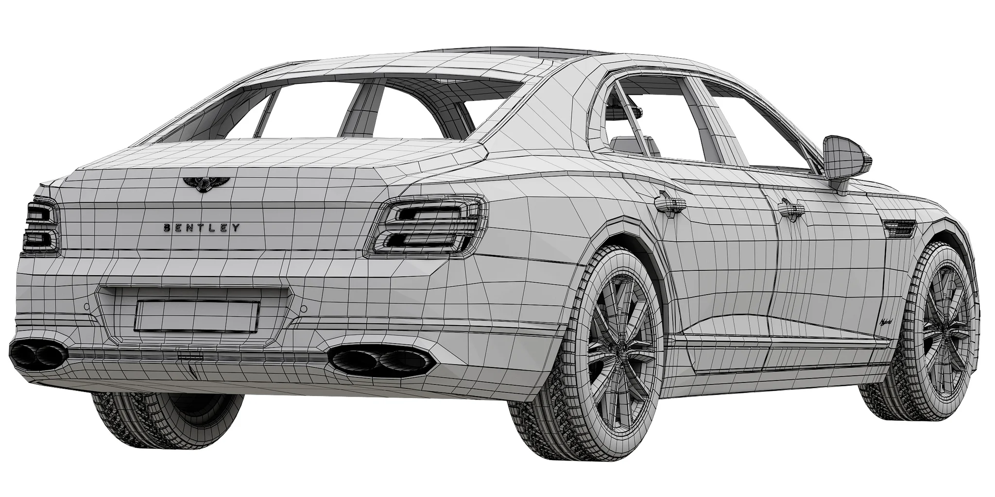 Bentley Flying Spur Hybrid, 3D model preview 8