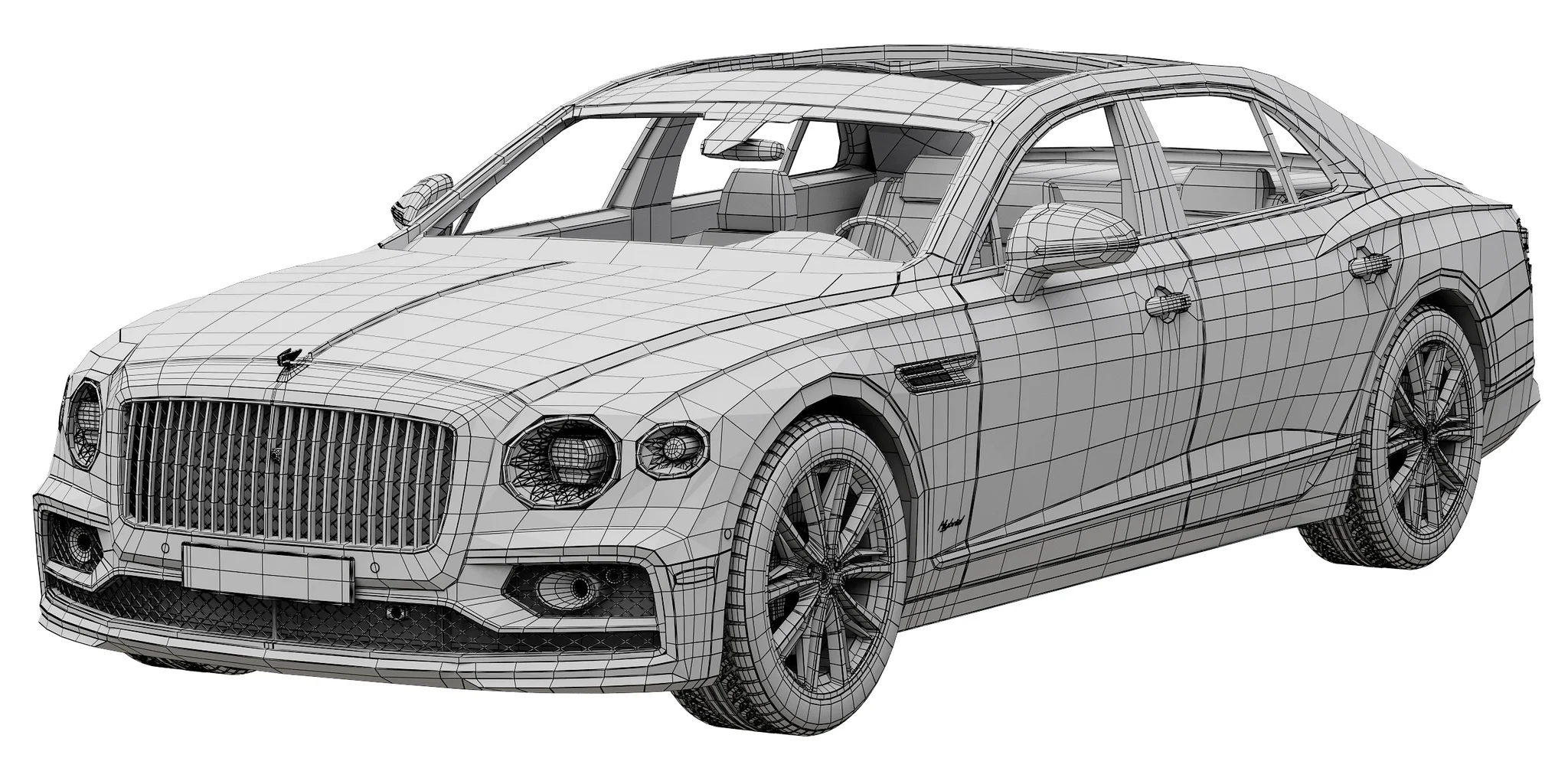 Bentley Flying Spur Hybrid, 3D model preview 12