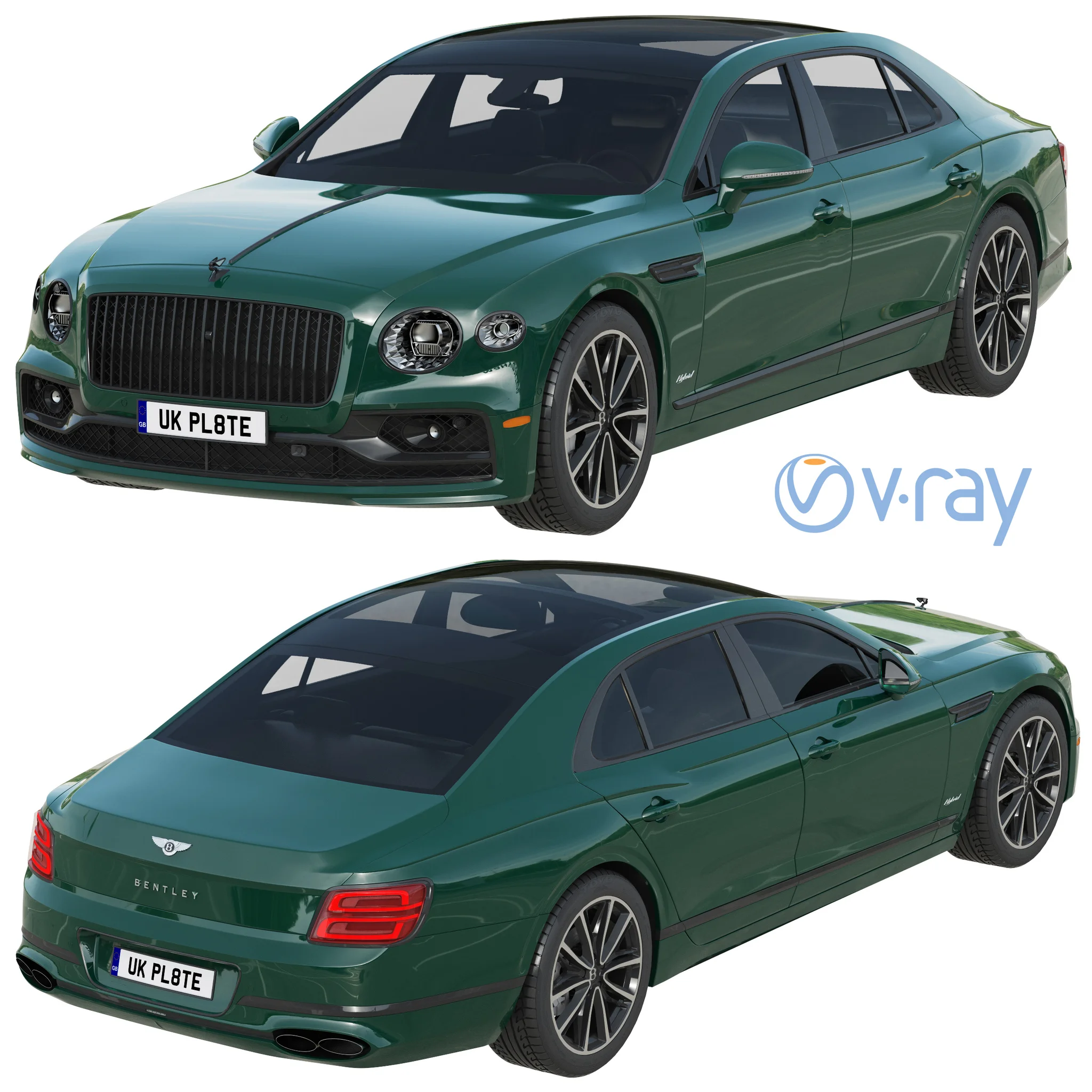Bentley Flying Spur Hybrid, 3D model preview 14