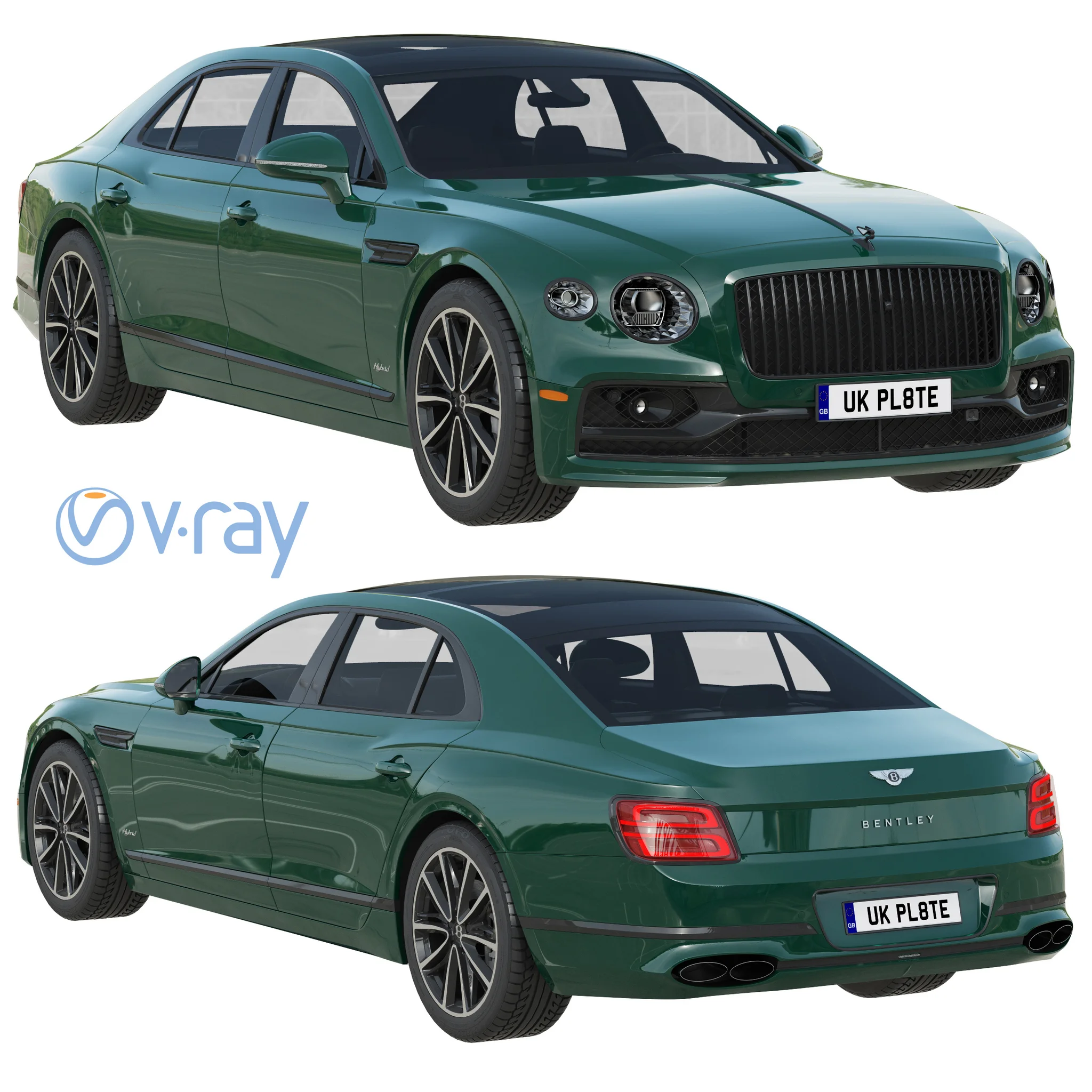 Bentley Flying Spur Hybrid, 3D model preview 20