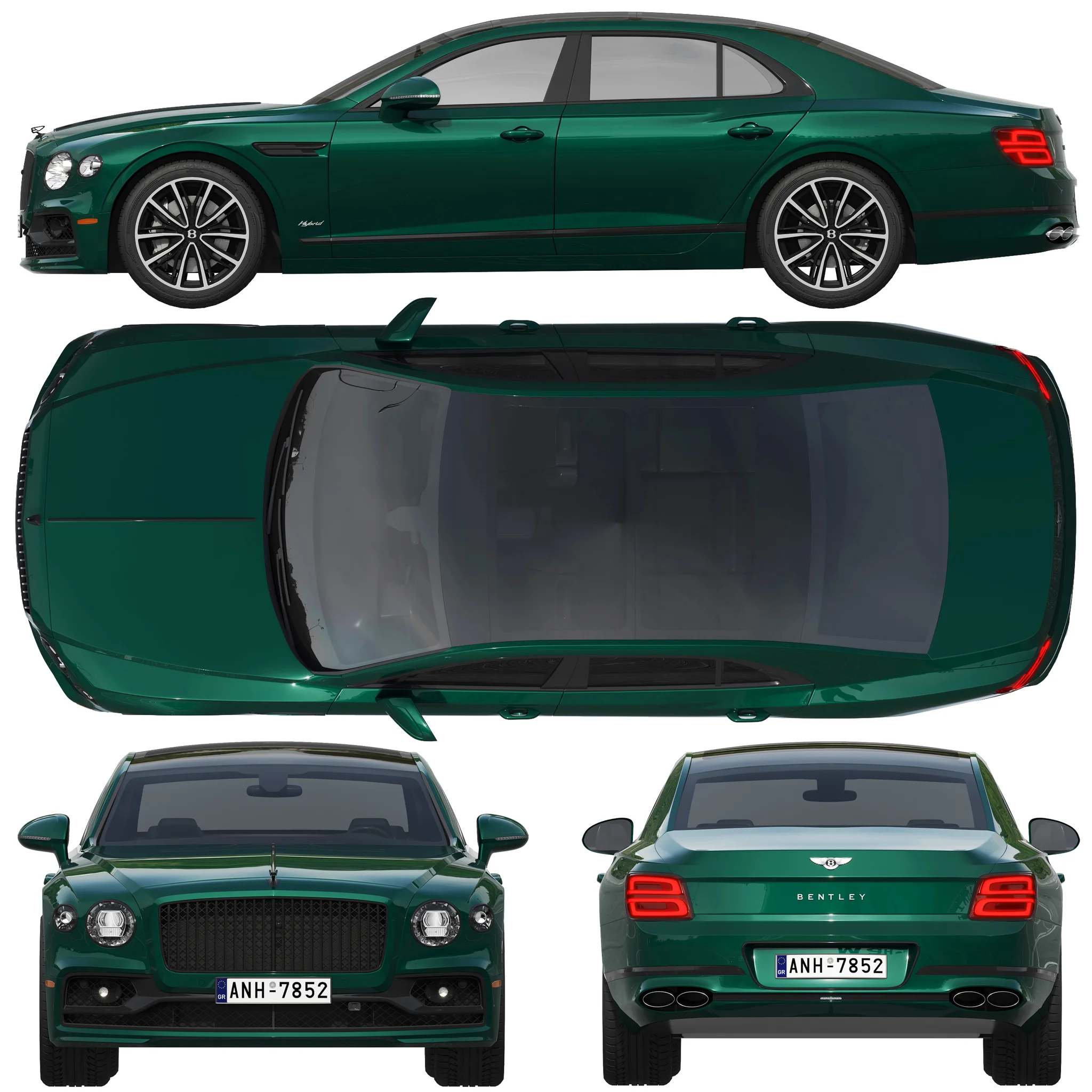 Bentley Flying Spur Hybrid, 3D model preview 28