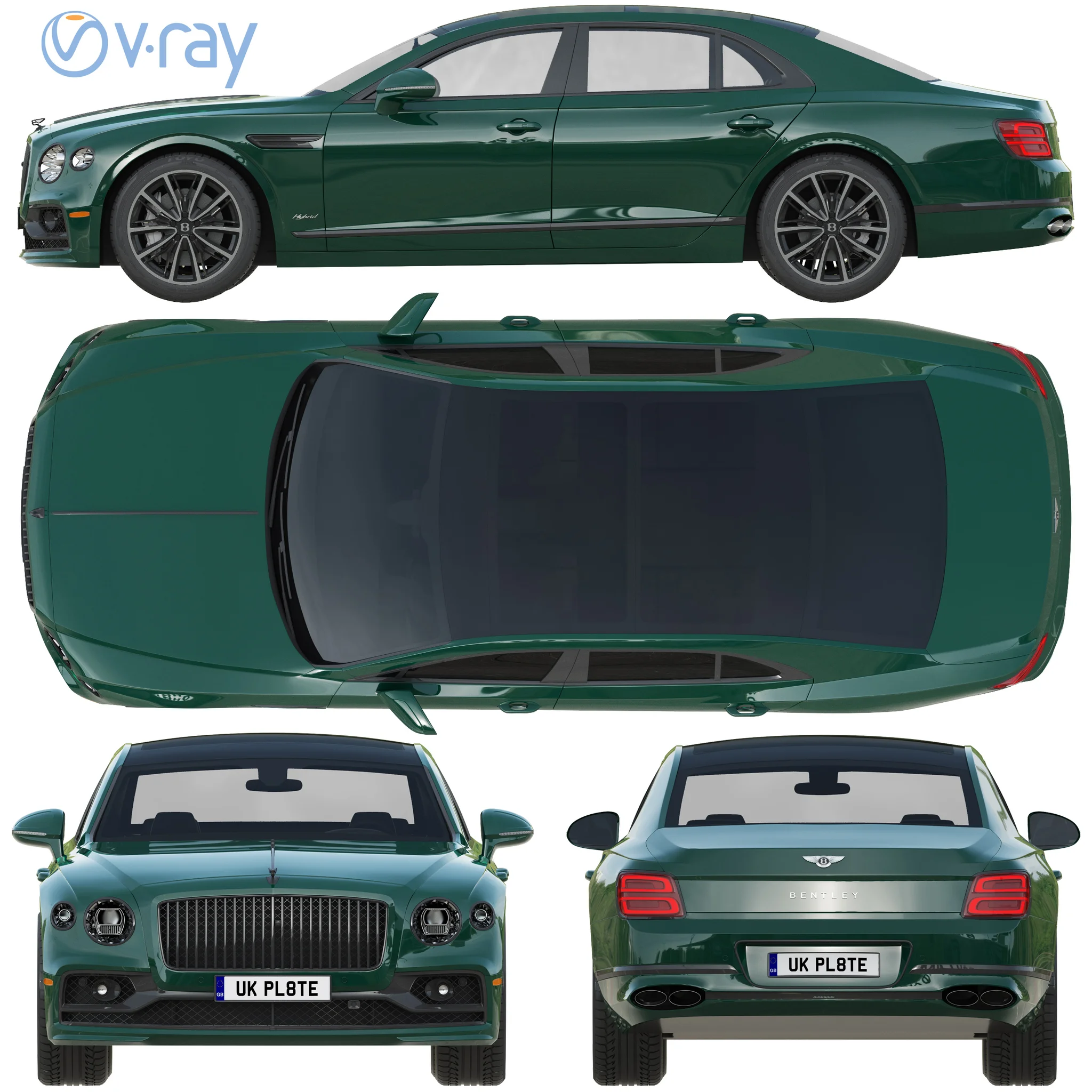Bentley Flying Spur Hybrid, 3D model preview 30