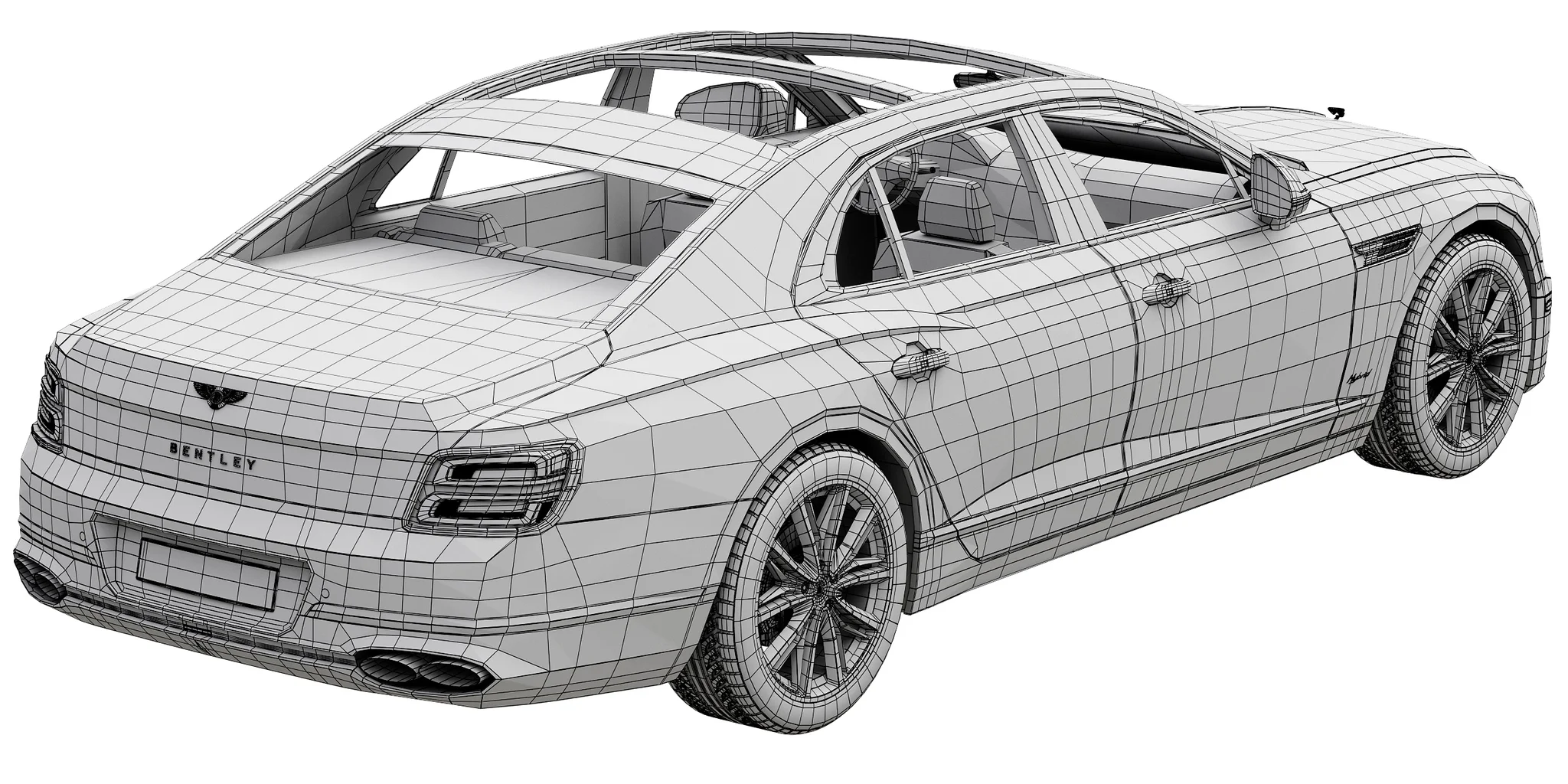 Bentley Flying Spur Hybrid, 3D model preview 36