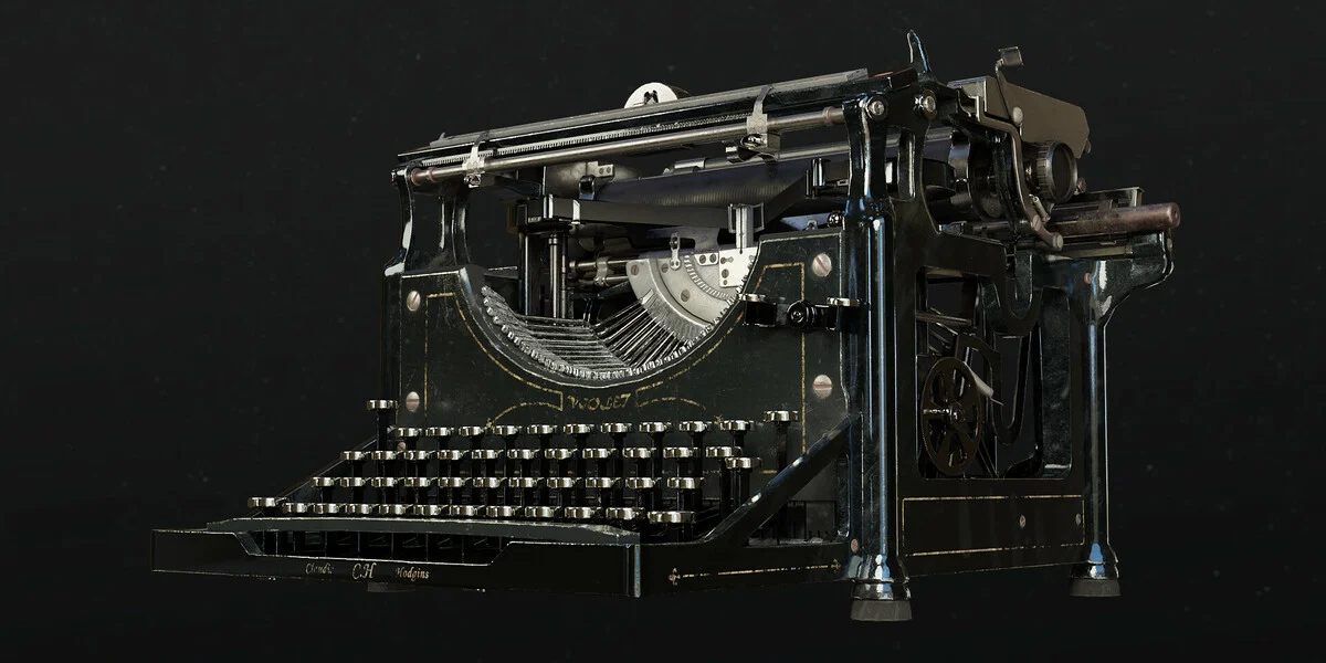 Typewriter for Violet Evergarden, 3D model preview 1