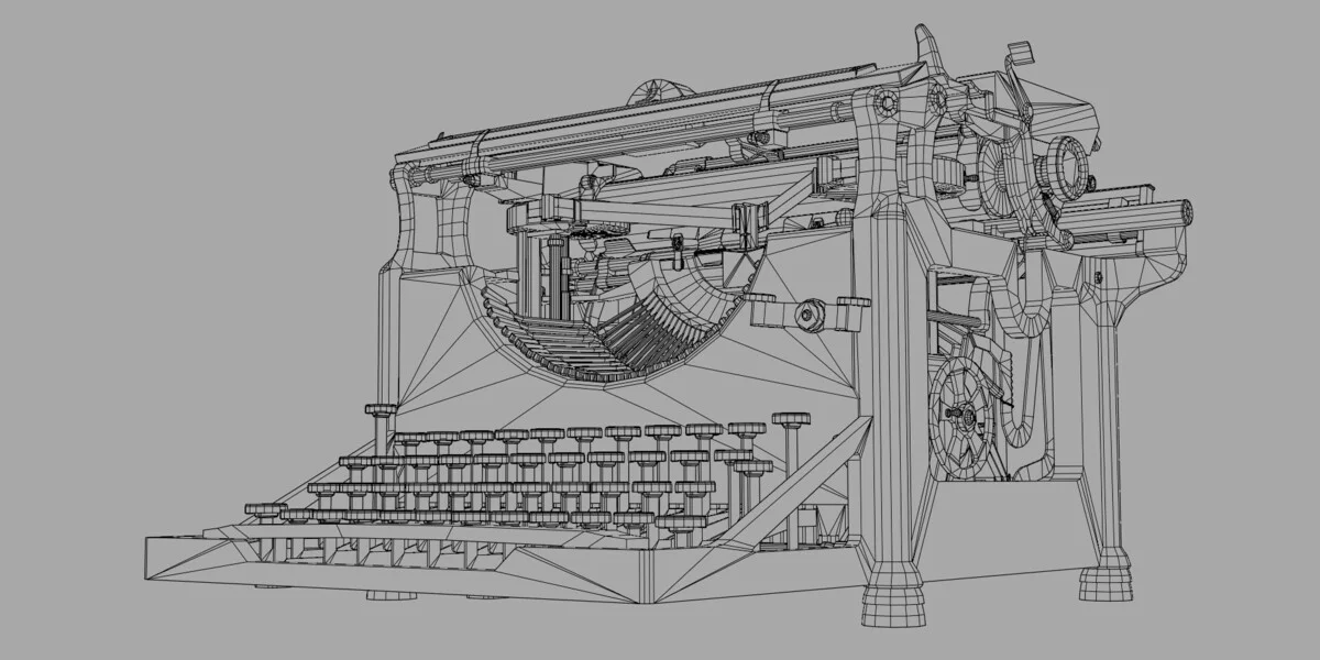 Typewriter for Violet Evergarden, 3D model preview 4