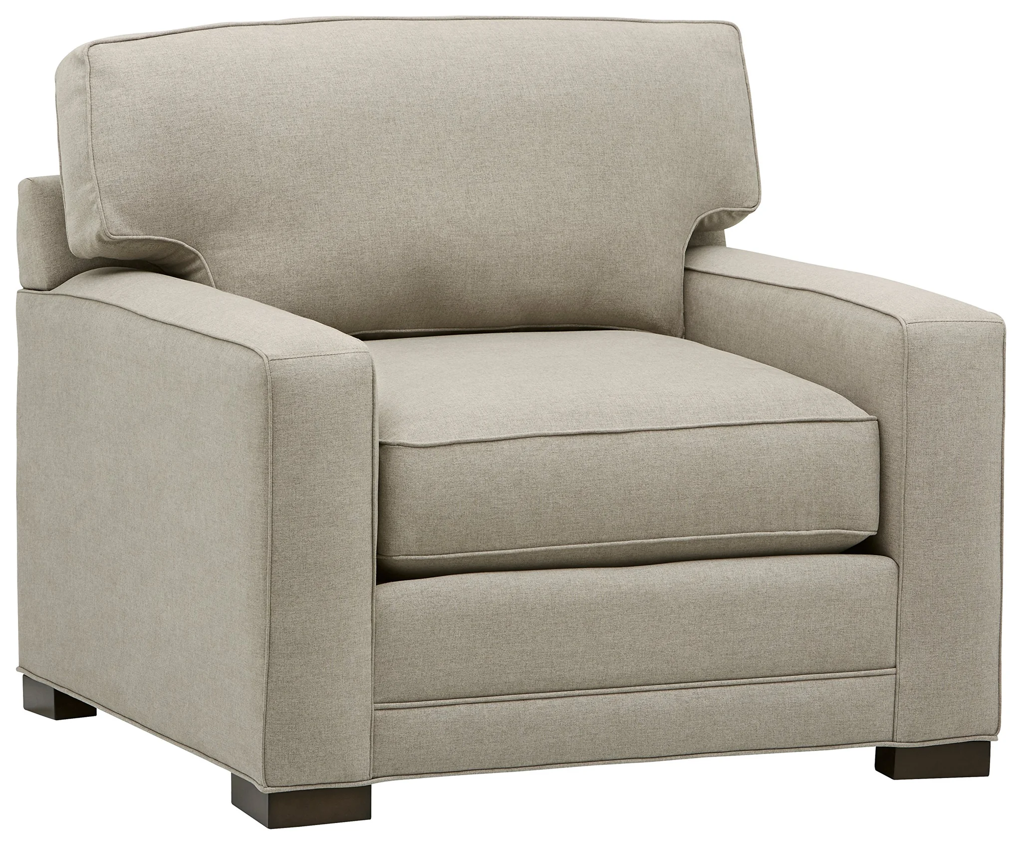 Modern Transitional Upholstered Accent Armchair – Stone Beige Fabric