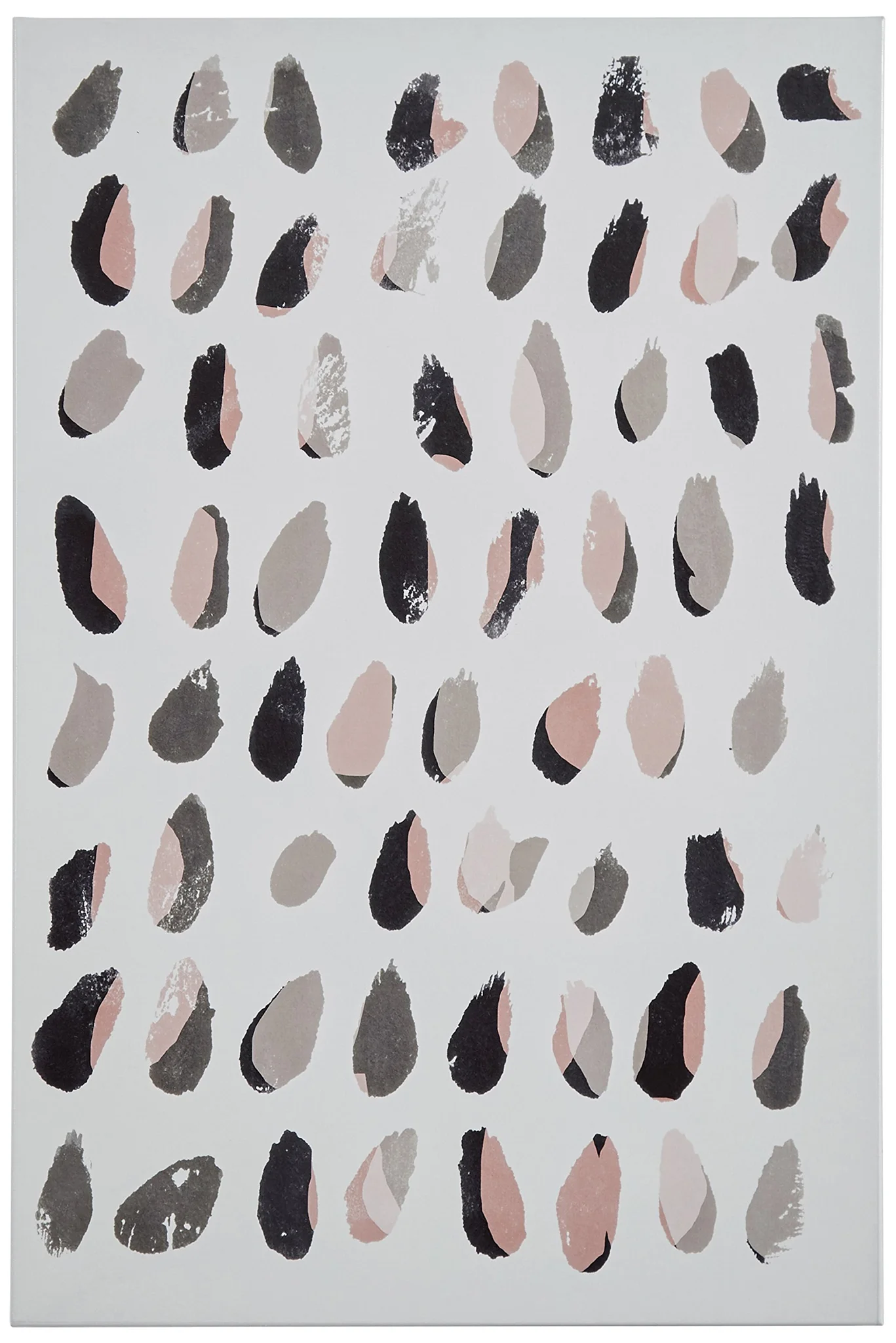 Abstract Brushstroke Canvas Wall Art – Black Pink Grey